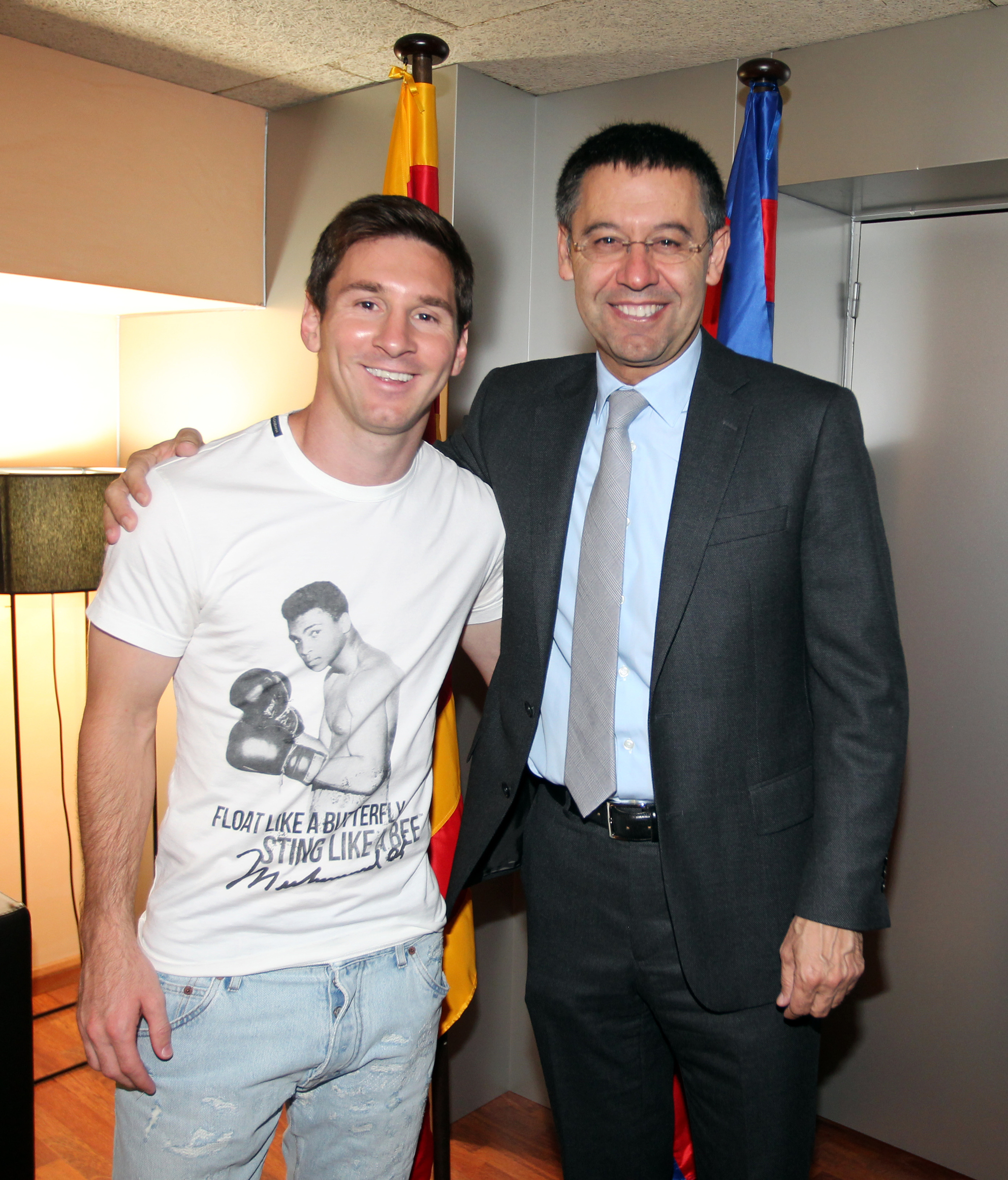 Messi y Bartomeu en 2017.