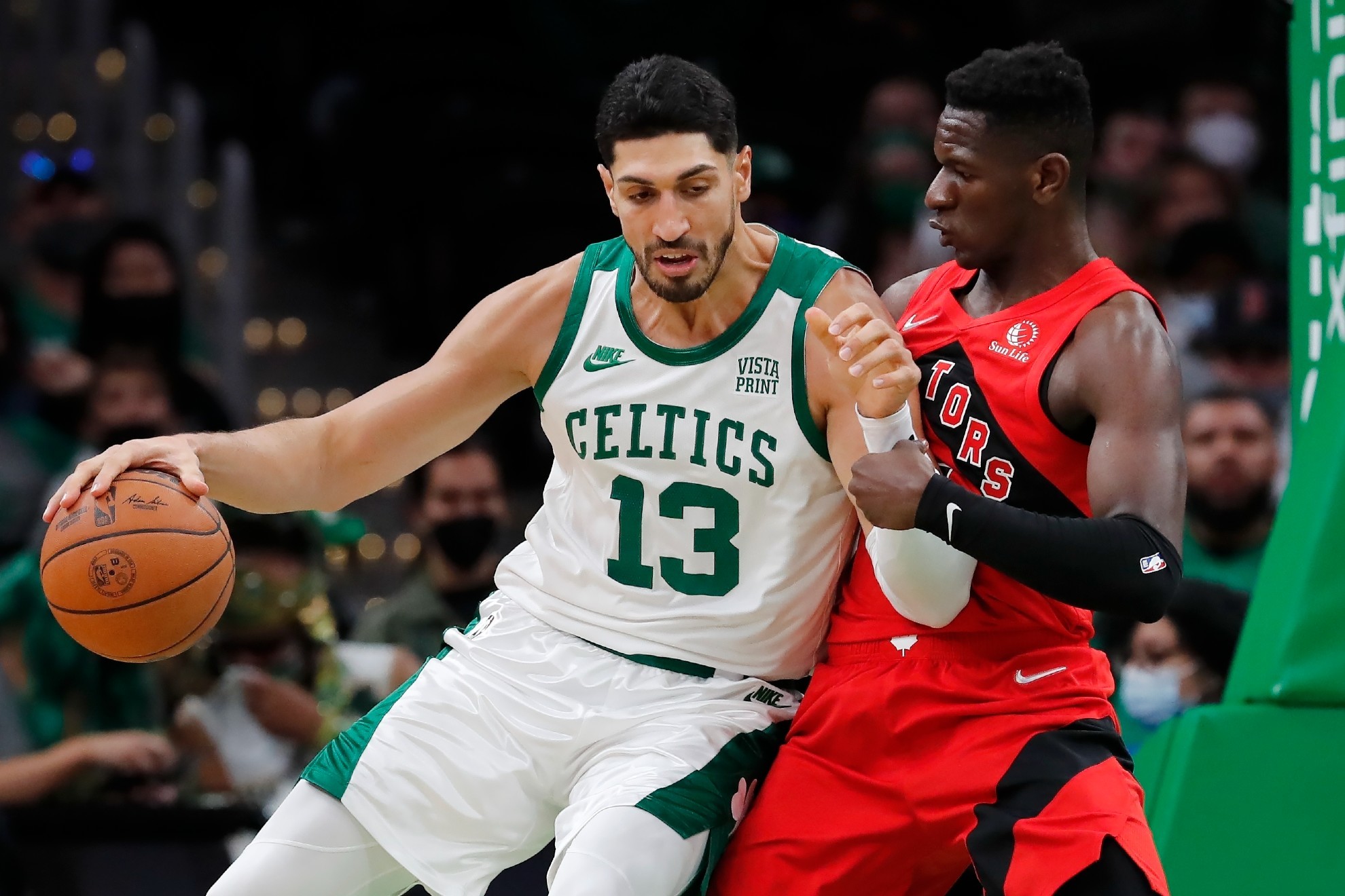 Enes Kanter, in a game with the Celtics.