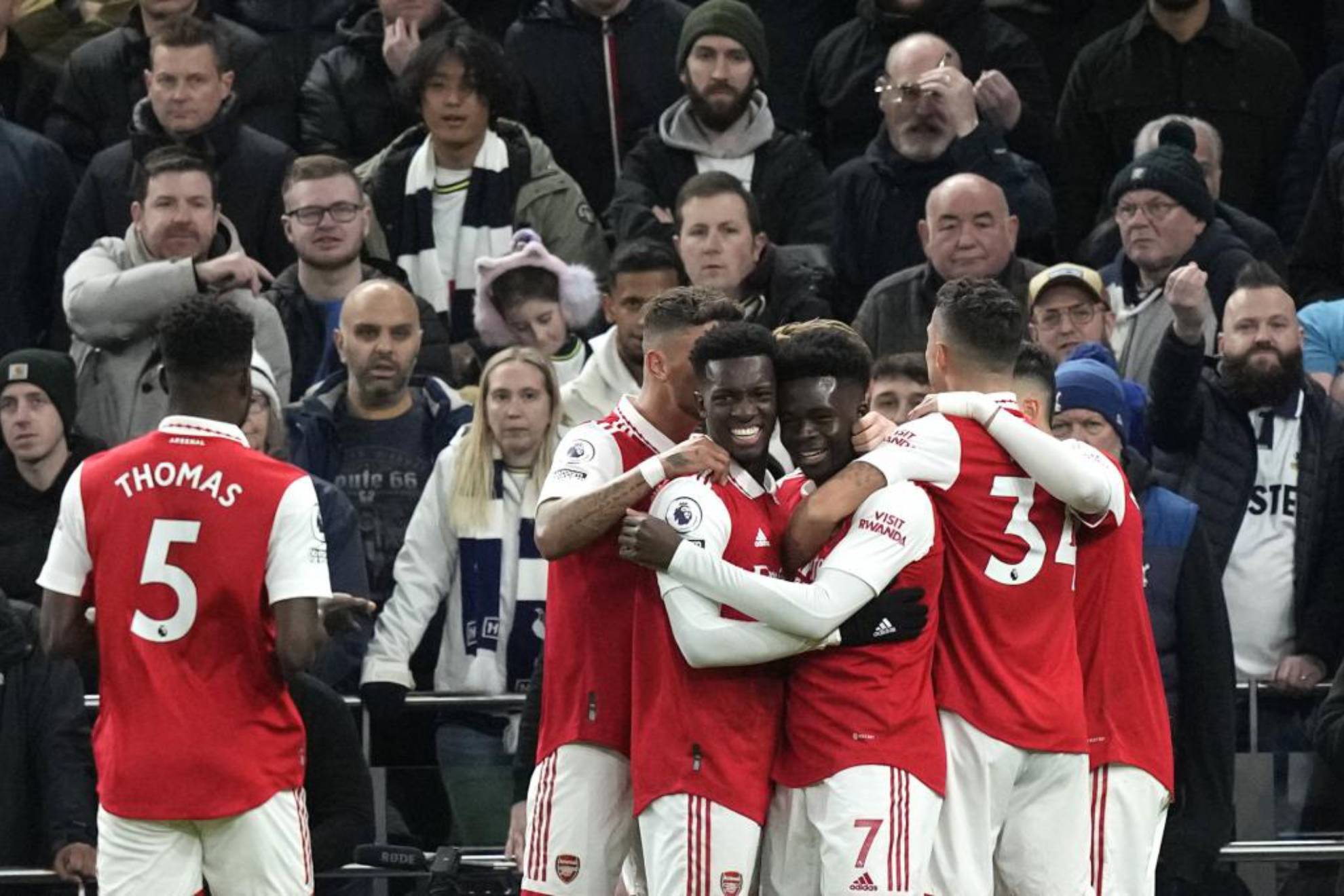 El Arsenal, en la celebración del primer gol