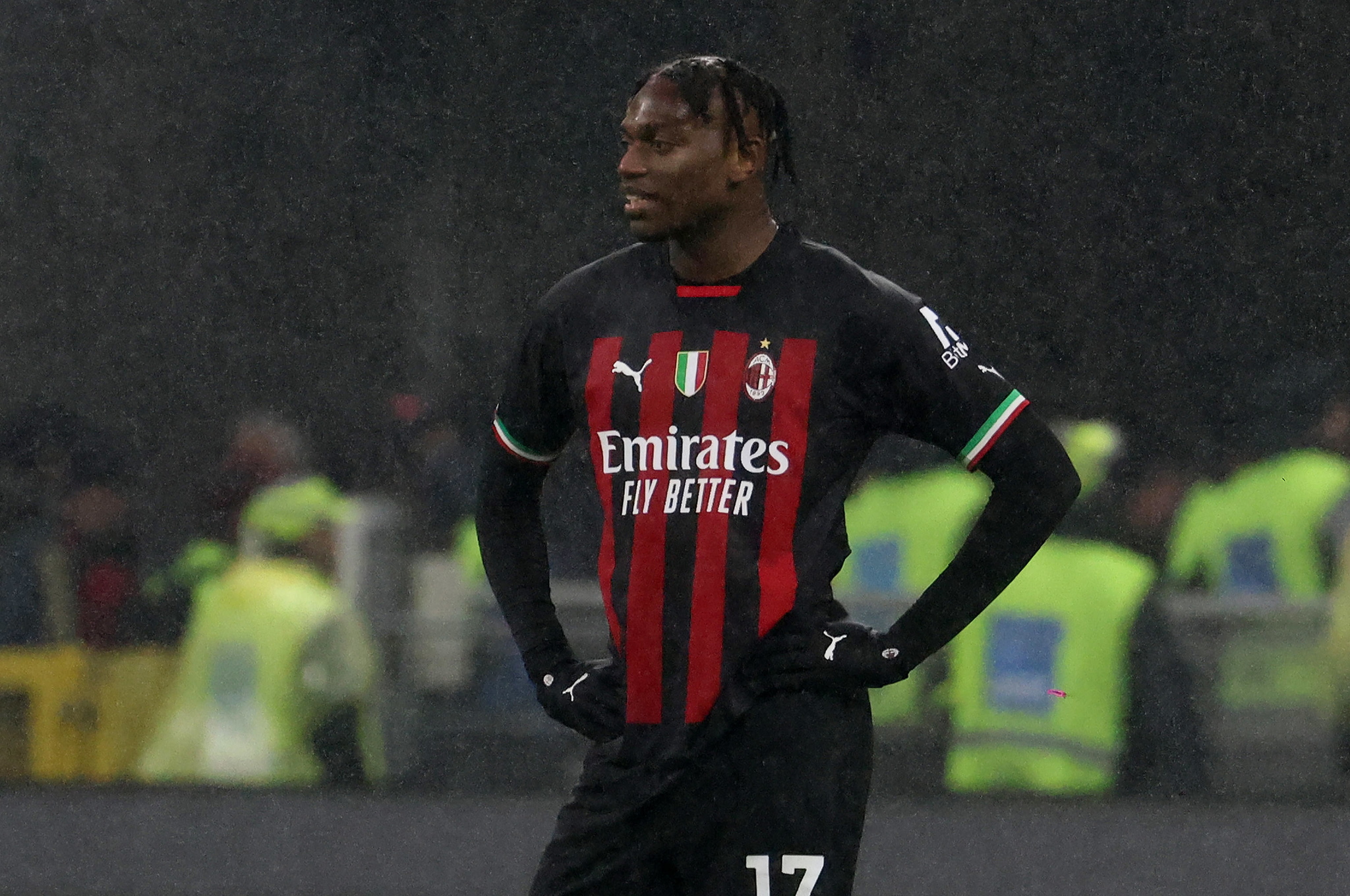 Rafael Leao in a match with AC Milan.