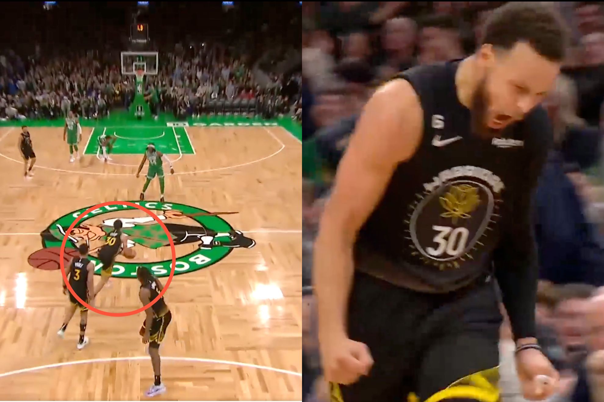 Steph Curry pulled off the play of the 2022-23 NBA season with a magical half-court buzzer beating shot on Thursday night.