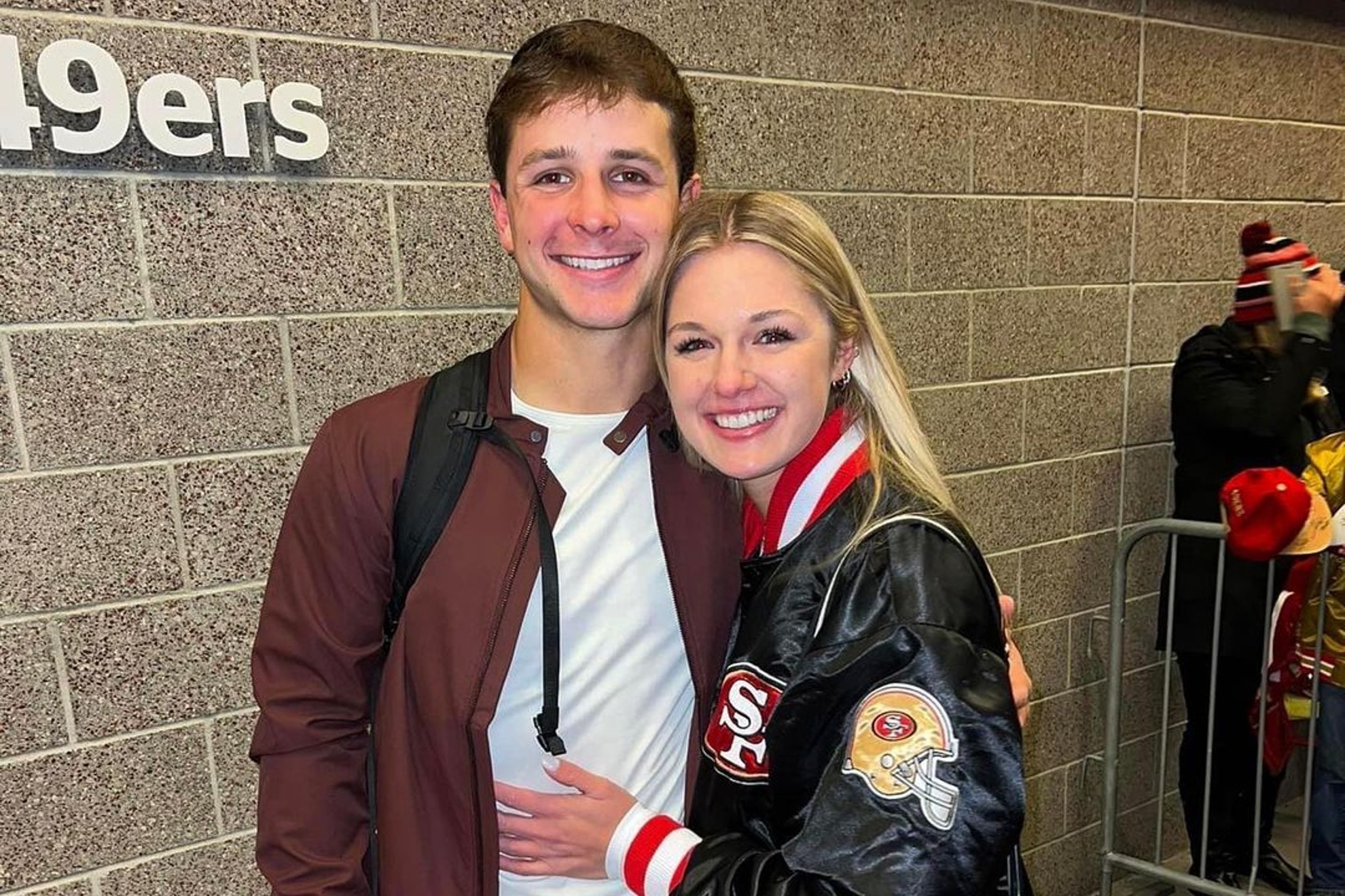 Brock Purdy, 49ers rookie quarterback and his girlfriend, Jenna Brandt.