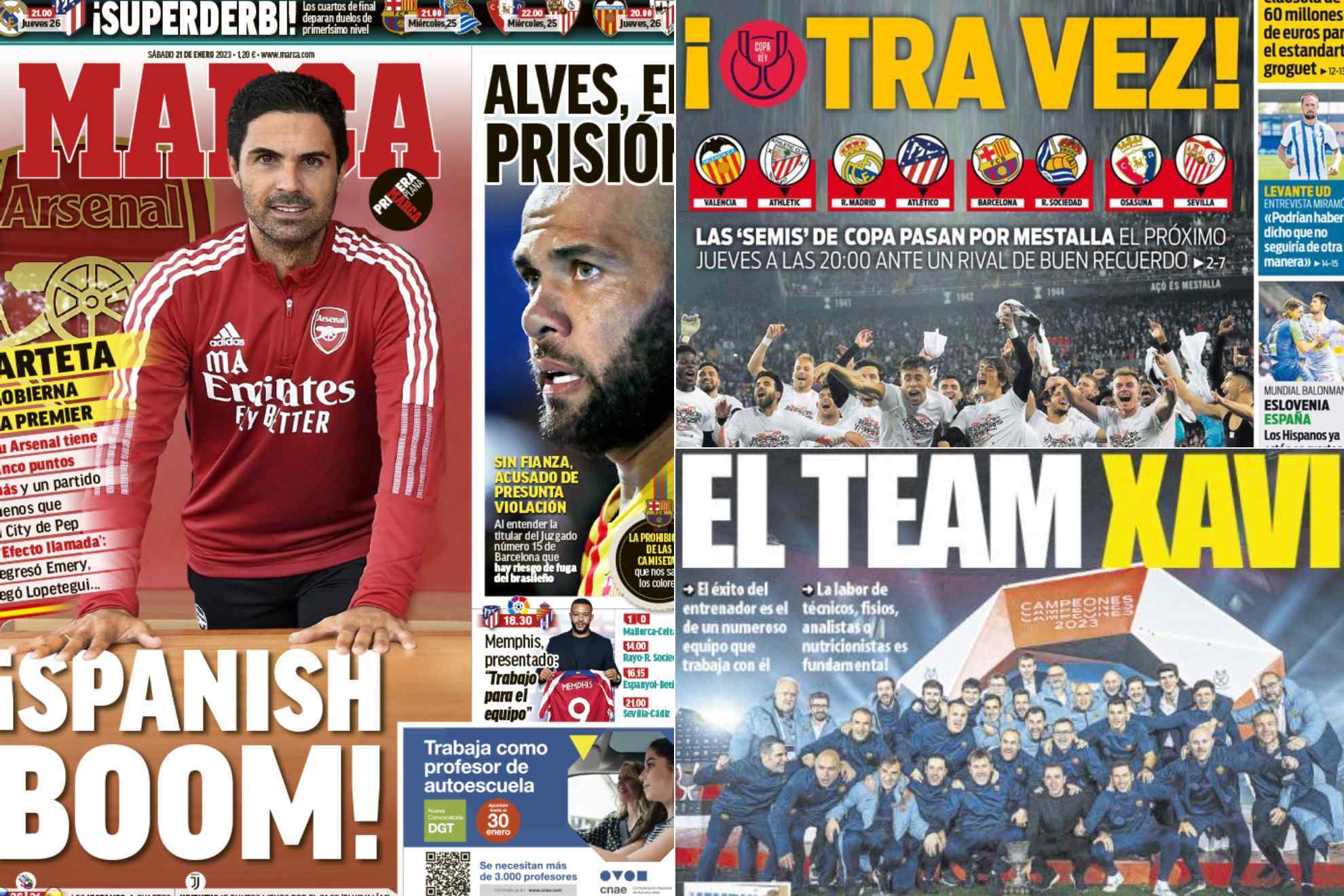 Las portadas: Spanish boom en la Premier, Alves en prisión, el duro castigo a la Juve...