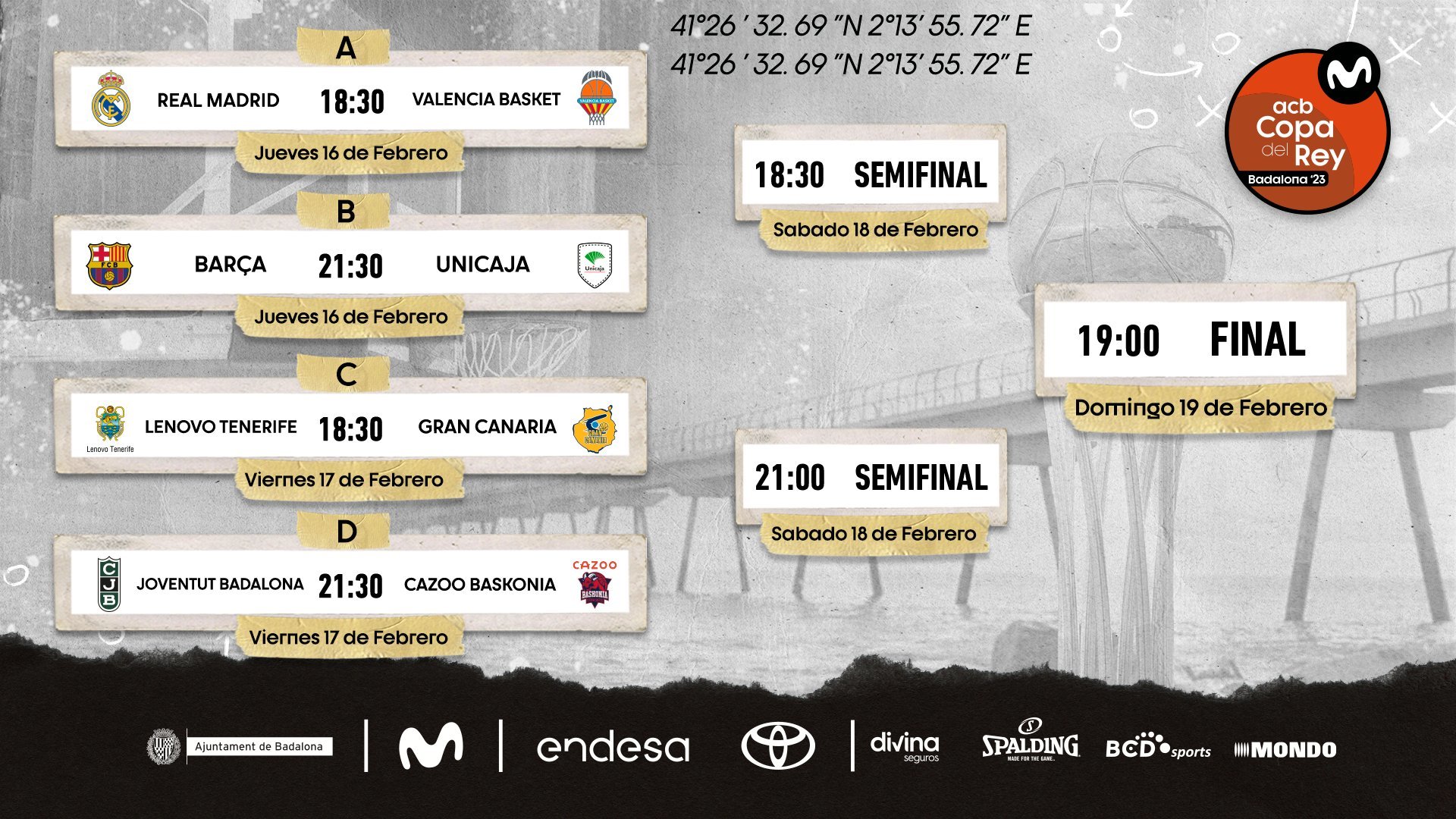 espacio bulto Hora Copa del Rey Baloncesto 2022: Así son los emparejamientos de la Copa del  Rey de Baloncesto 2023: Madrid-Valencia y Barça-Unicaja, en cuartos