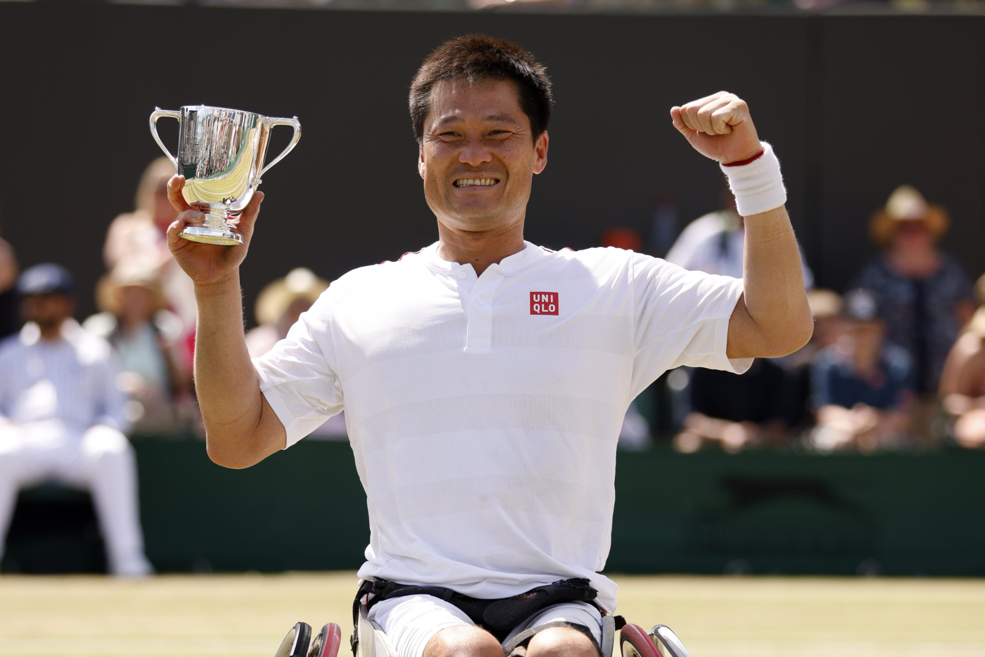 Shingo Kunieda celebrando uno de sus 50 Grand Slam.