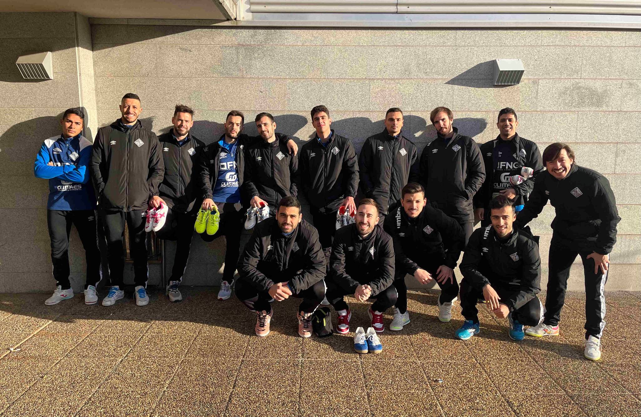 Los jugadores de Mallorca Palma Futsal, a su llegada a tierras gallegas