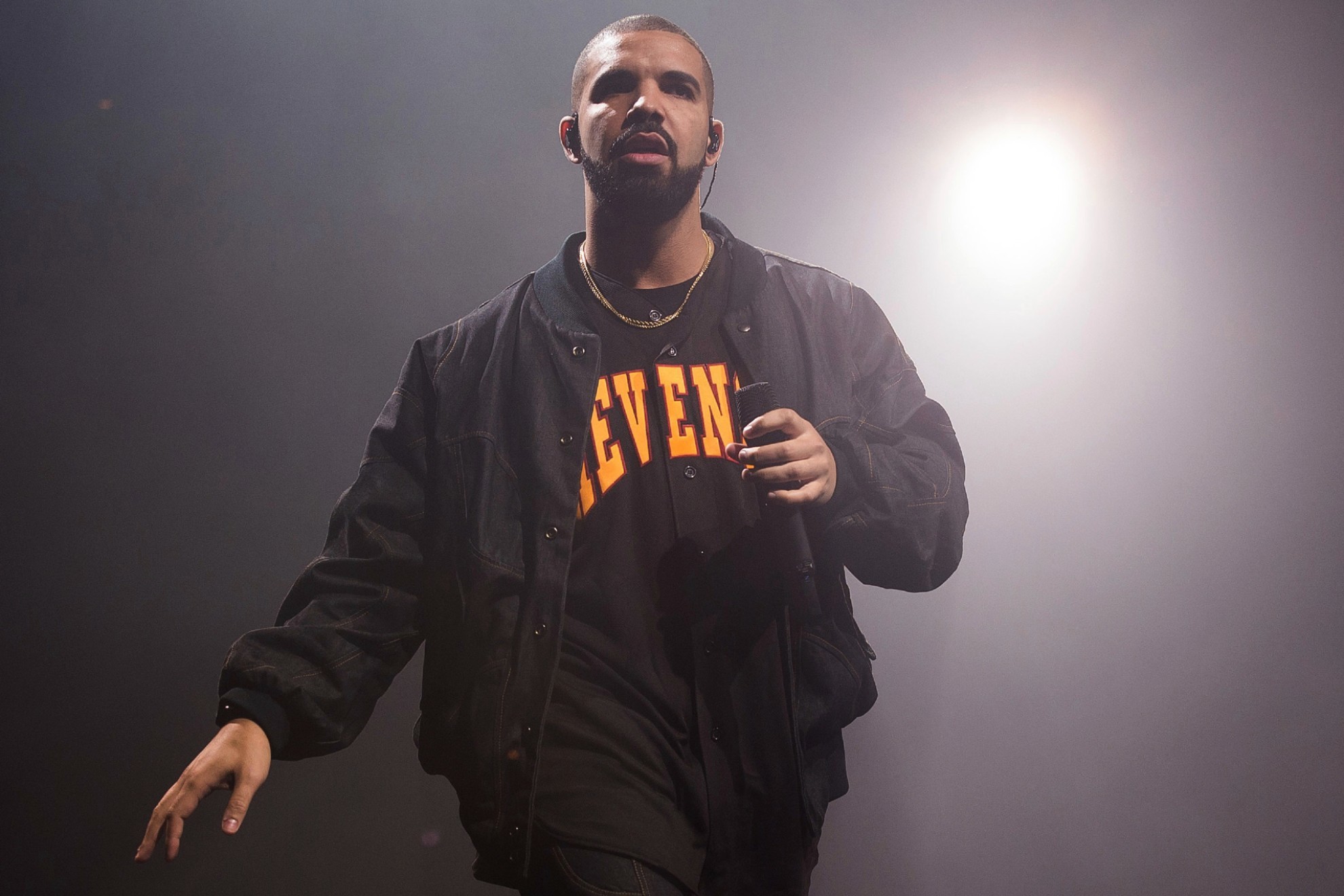 Drake performs during a concert as part of the Summer Sixteen Tour in New York.