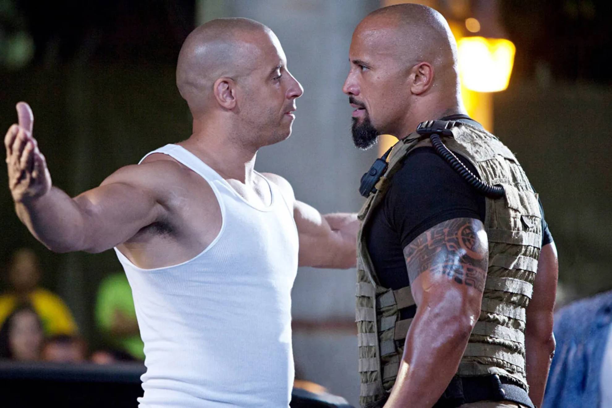 Vin Diesel y Dwayne Johnson en 'Fast &amp; Furious 5'.
