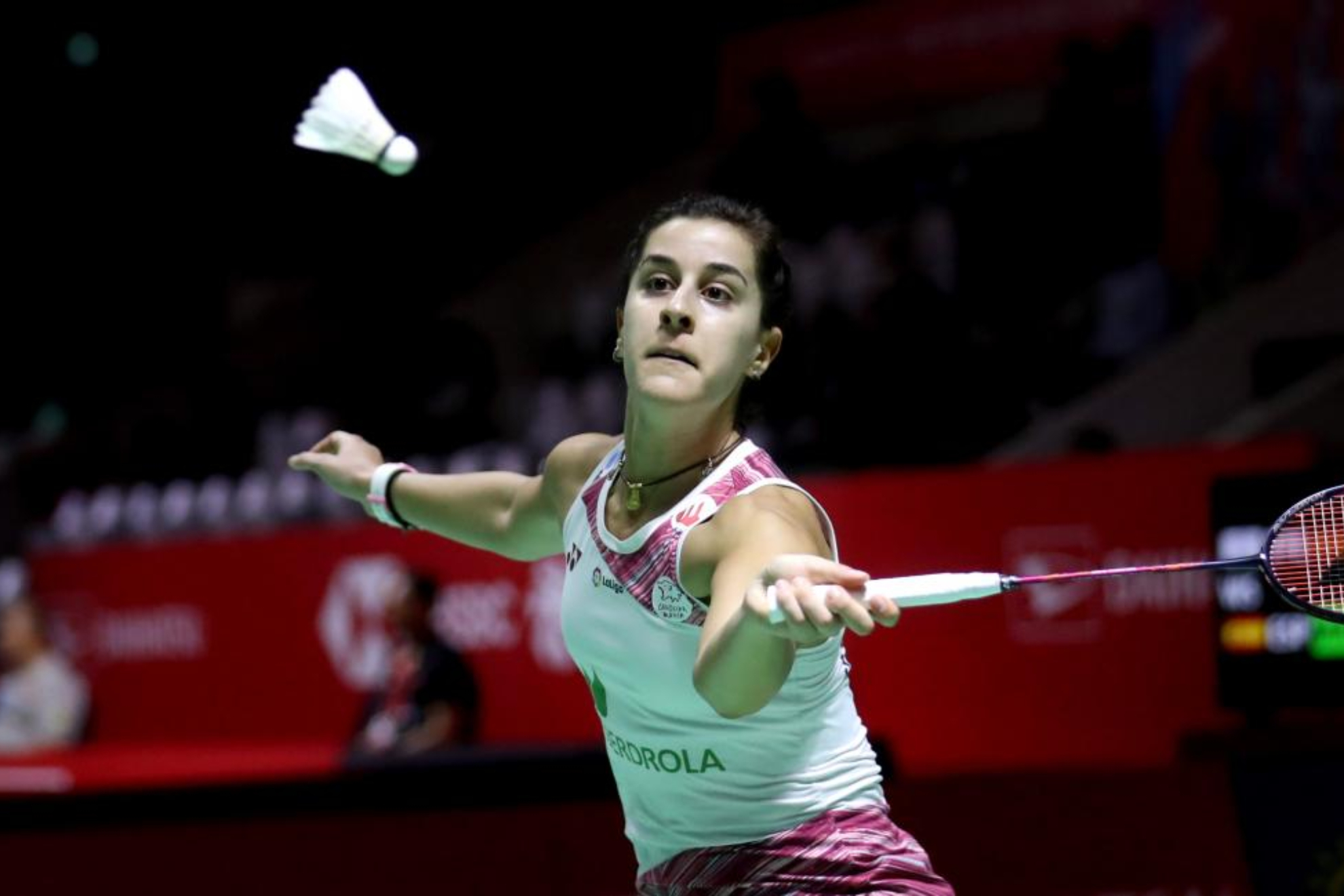 Carolina Marn, en su primer partido en el Masters de Indonesia.