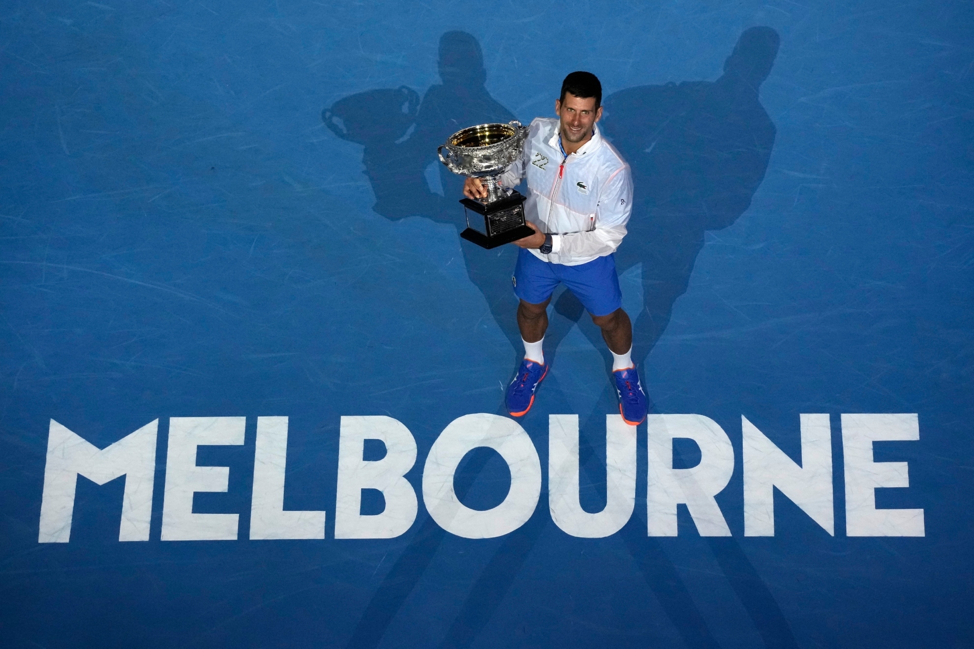 Eufrico Djokovic en su celebracin del Open de Australia