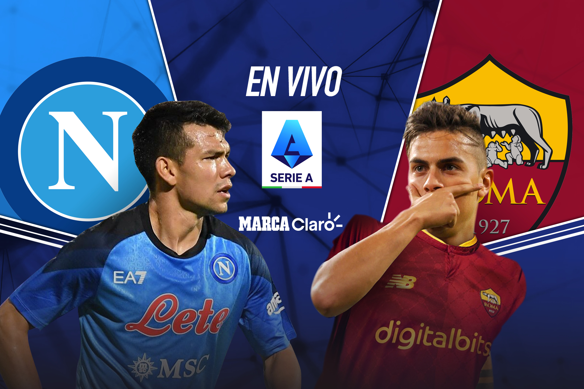 Napoli vs Roma en vivo el partido de Chucky Lozano en la Serie A. | MARCA Claro
