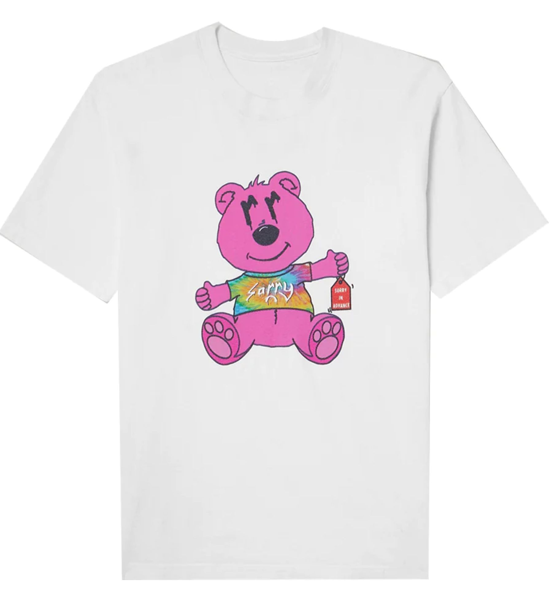 The "Sorry Pink Bear Tee" as advertised on the merchant's website.