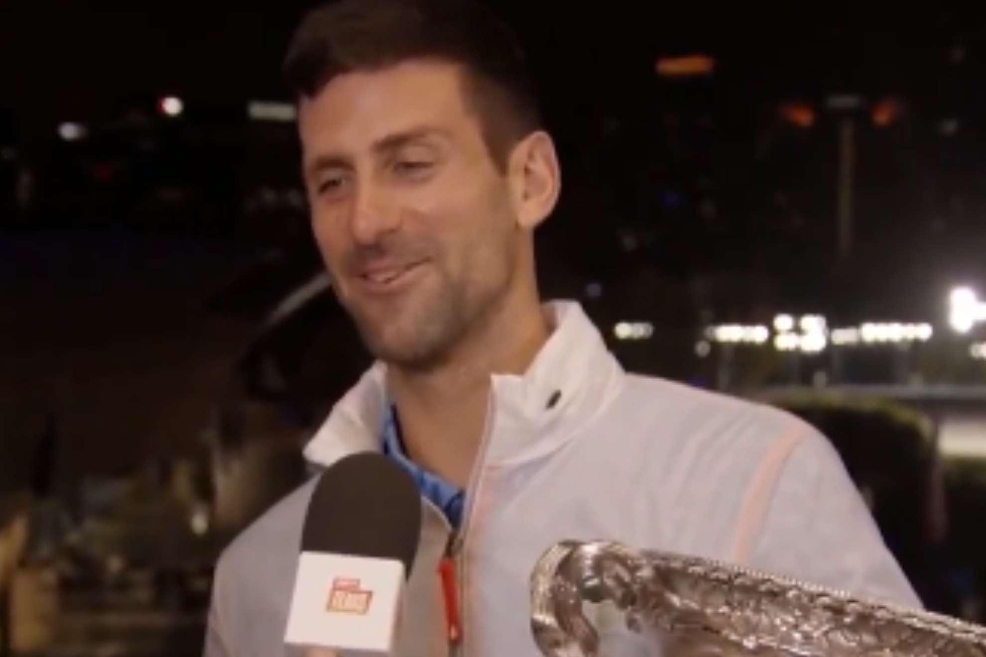 Djokovic cantando tras la final