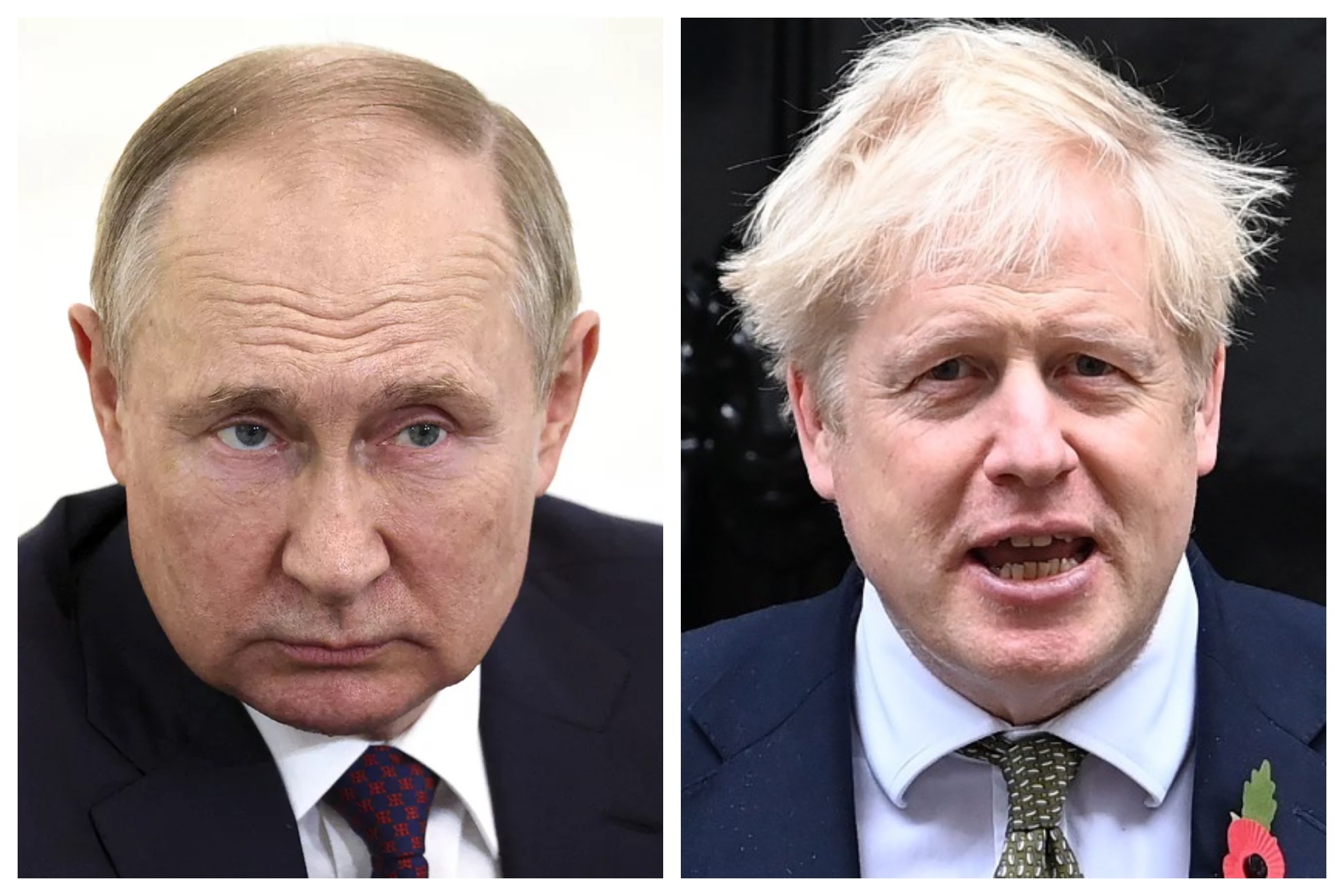 Vladímir Putin y Boris Johnson.
