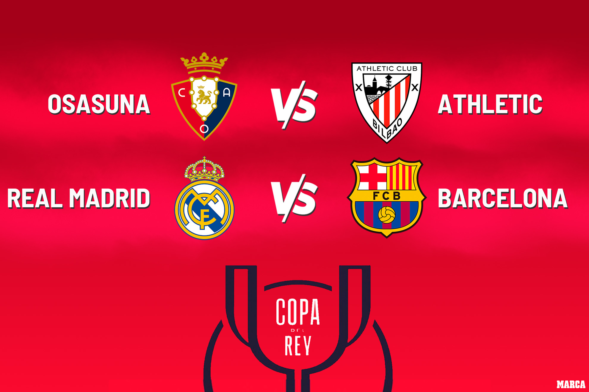 Bombazo en el sorteo de Copa: Real Madrid-Barcelona y Osasuna-Athletic