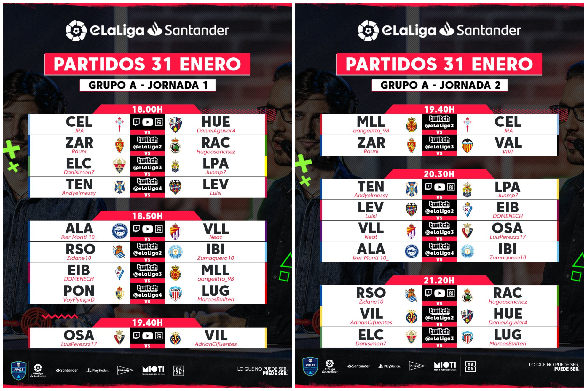 eLaLiga Santander | Jornadas 1 y 2 del Grupo A en directo
