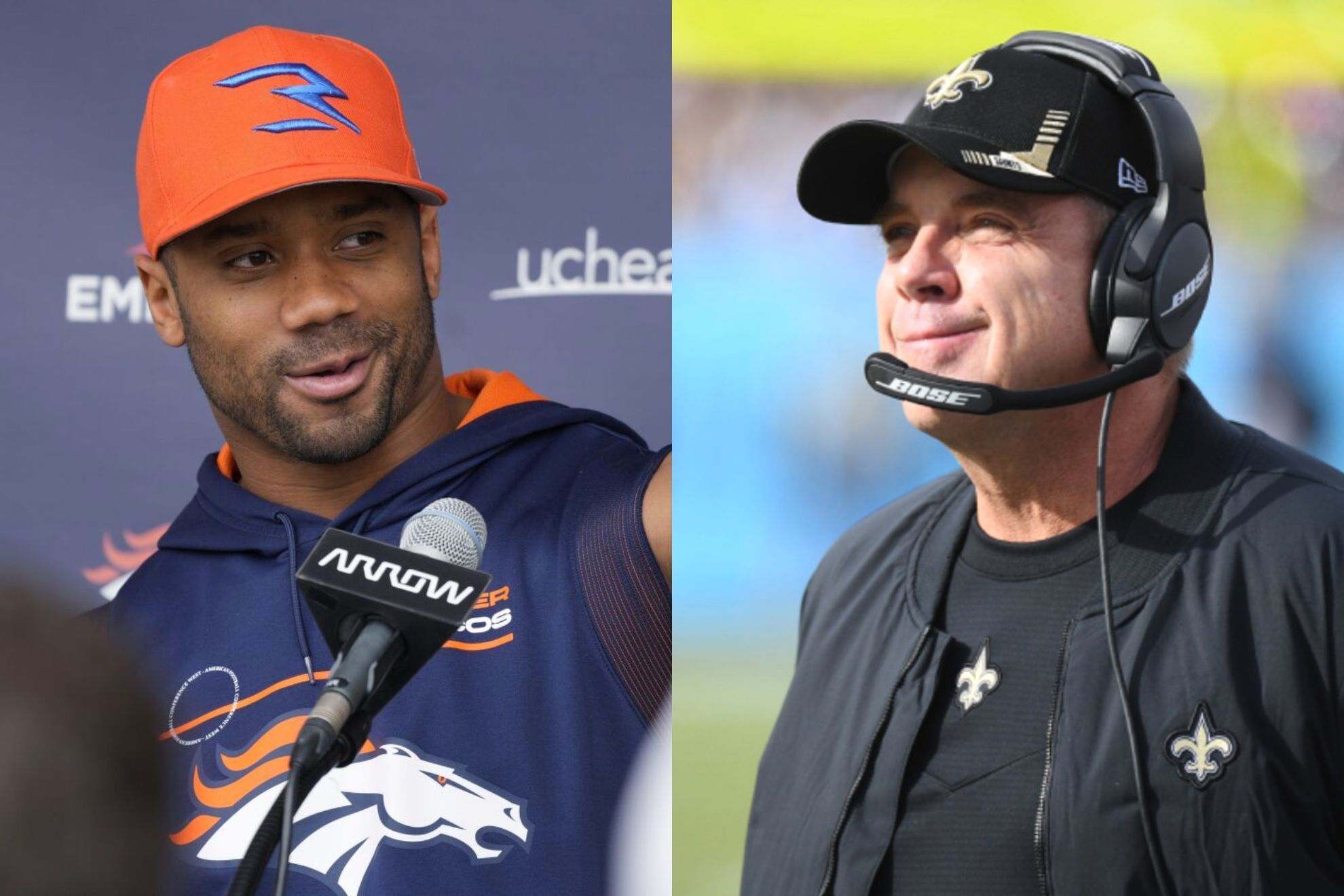 Russell Wilson (left) will need to be receptive to Sean Payton's coaching in order for 2023 to be a success, according to Herm Edwards.