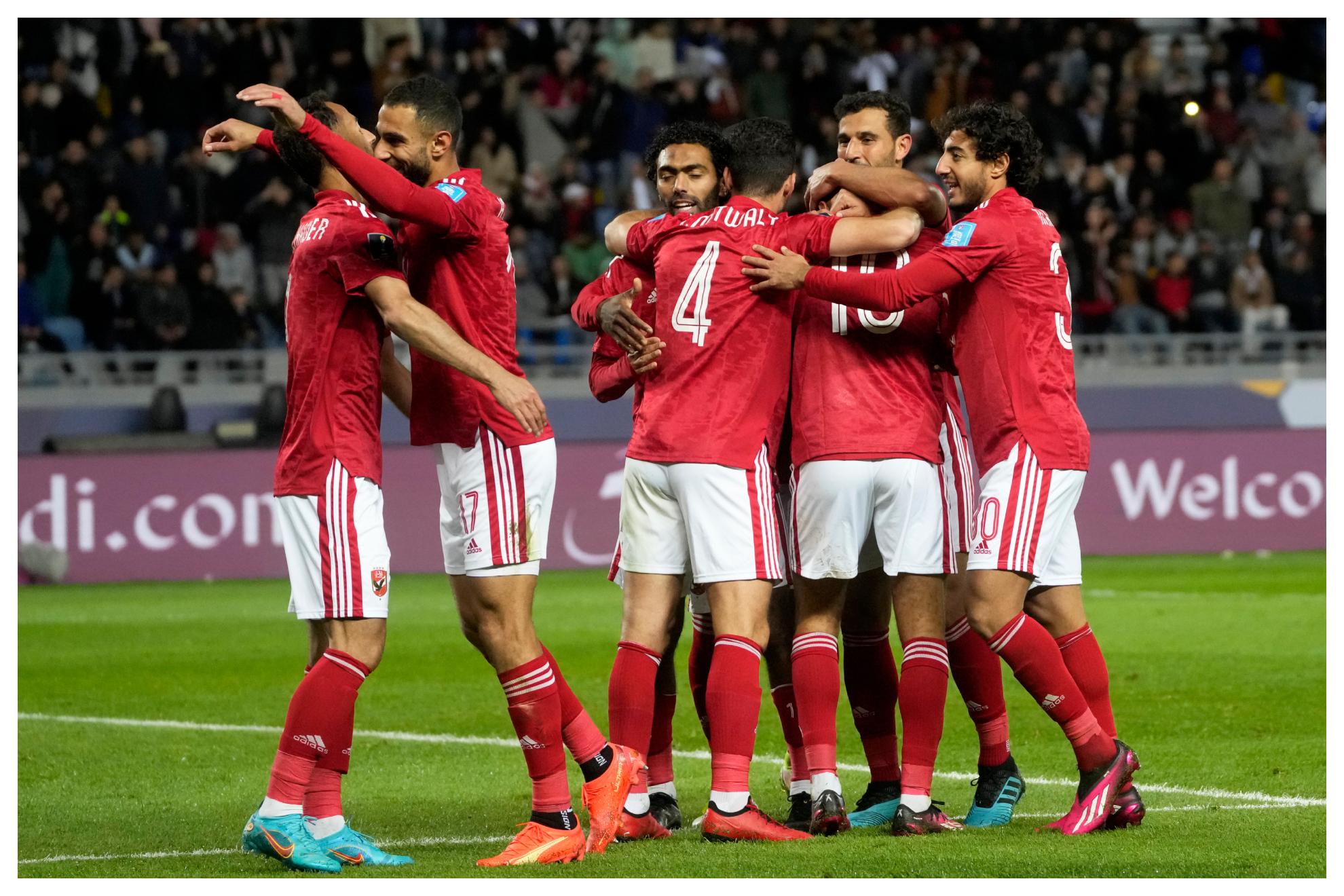 Los egipcios, celebrando un gol.