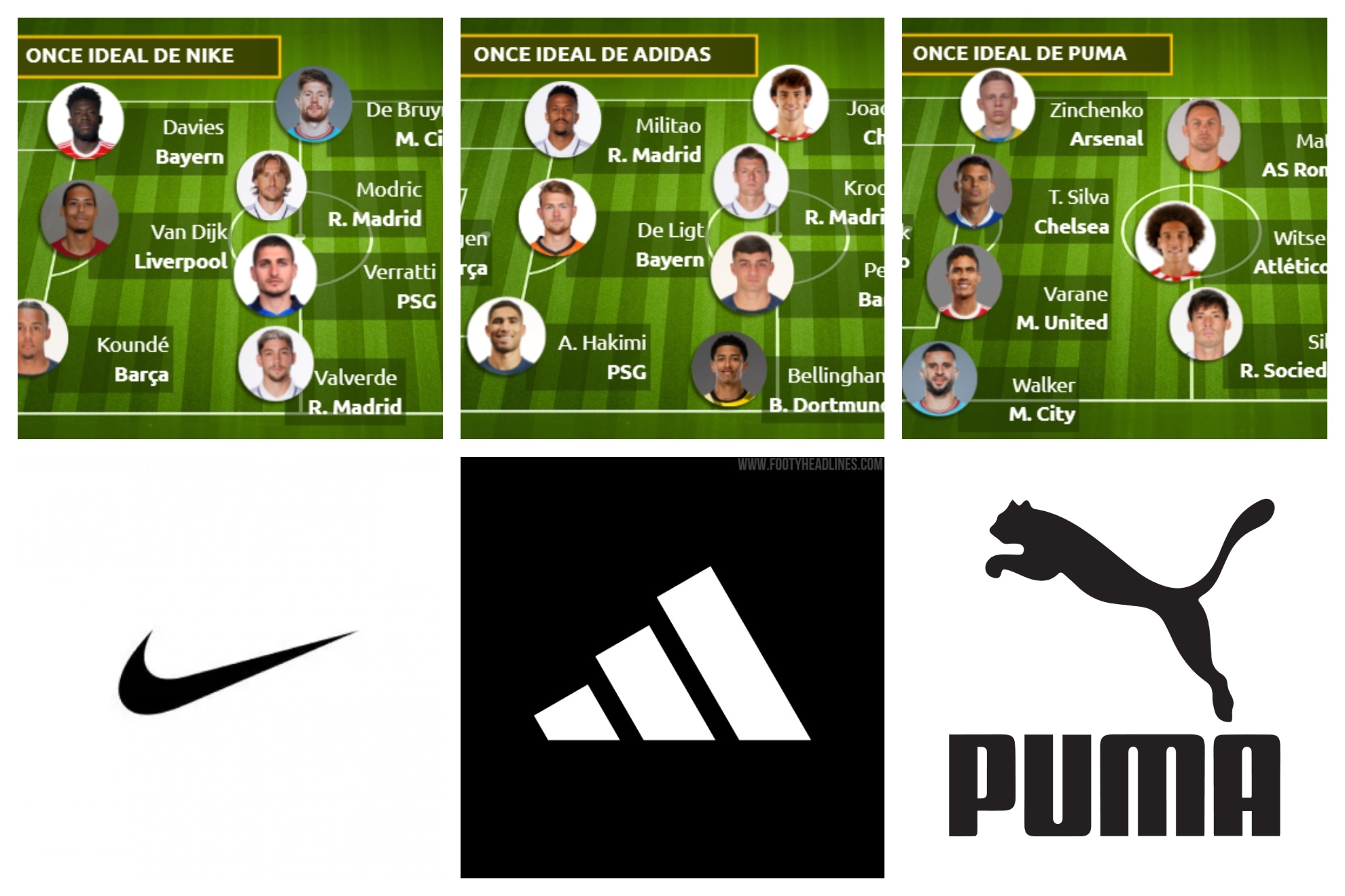 que no para: Nike, Adidas y Puma, ¿quién mejor once? | Marca