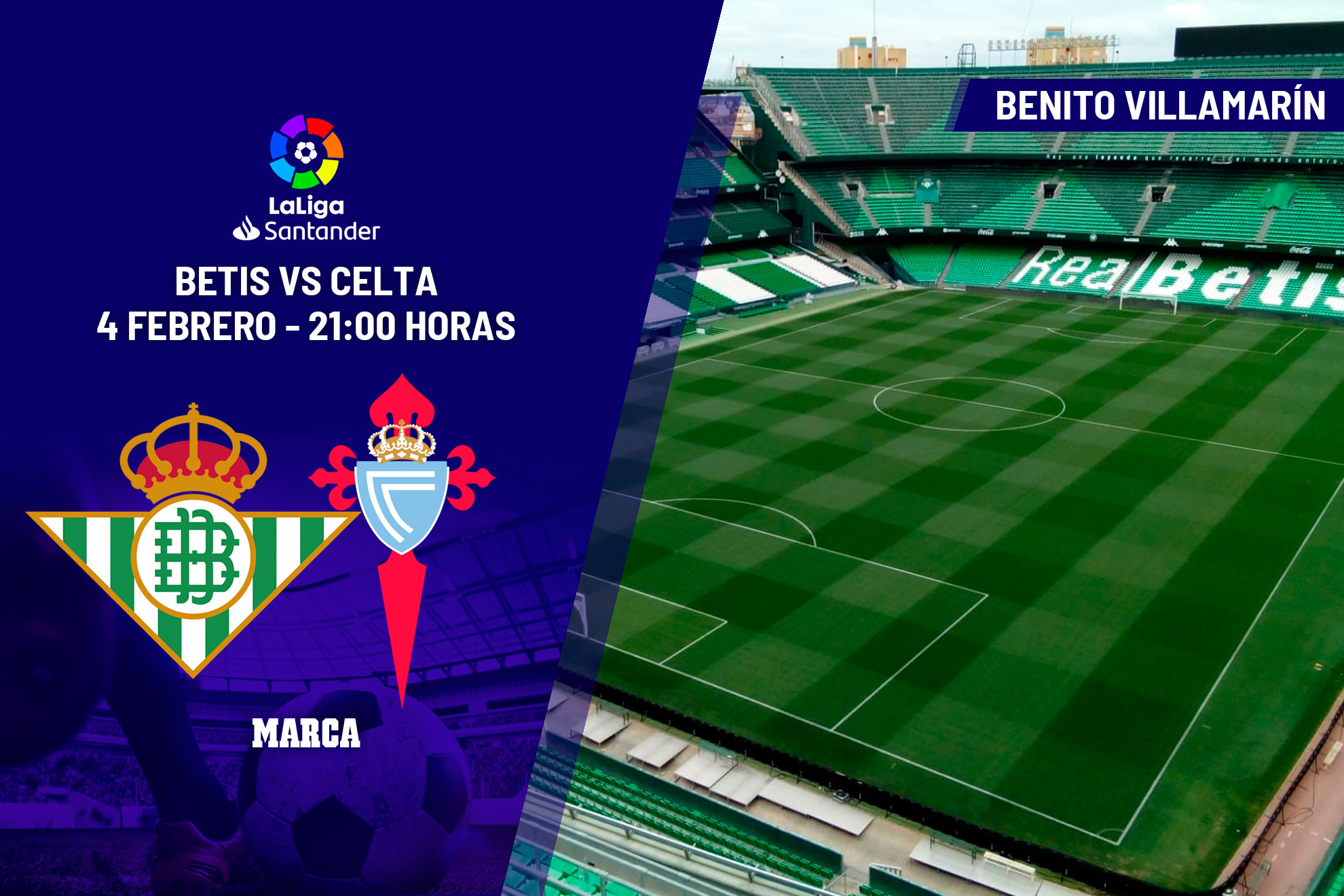 Betis - Celta: Horario y dónde ver en TV hoy el partido de la jornada 20 de Primera División