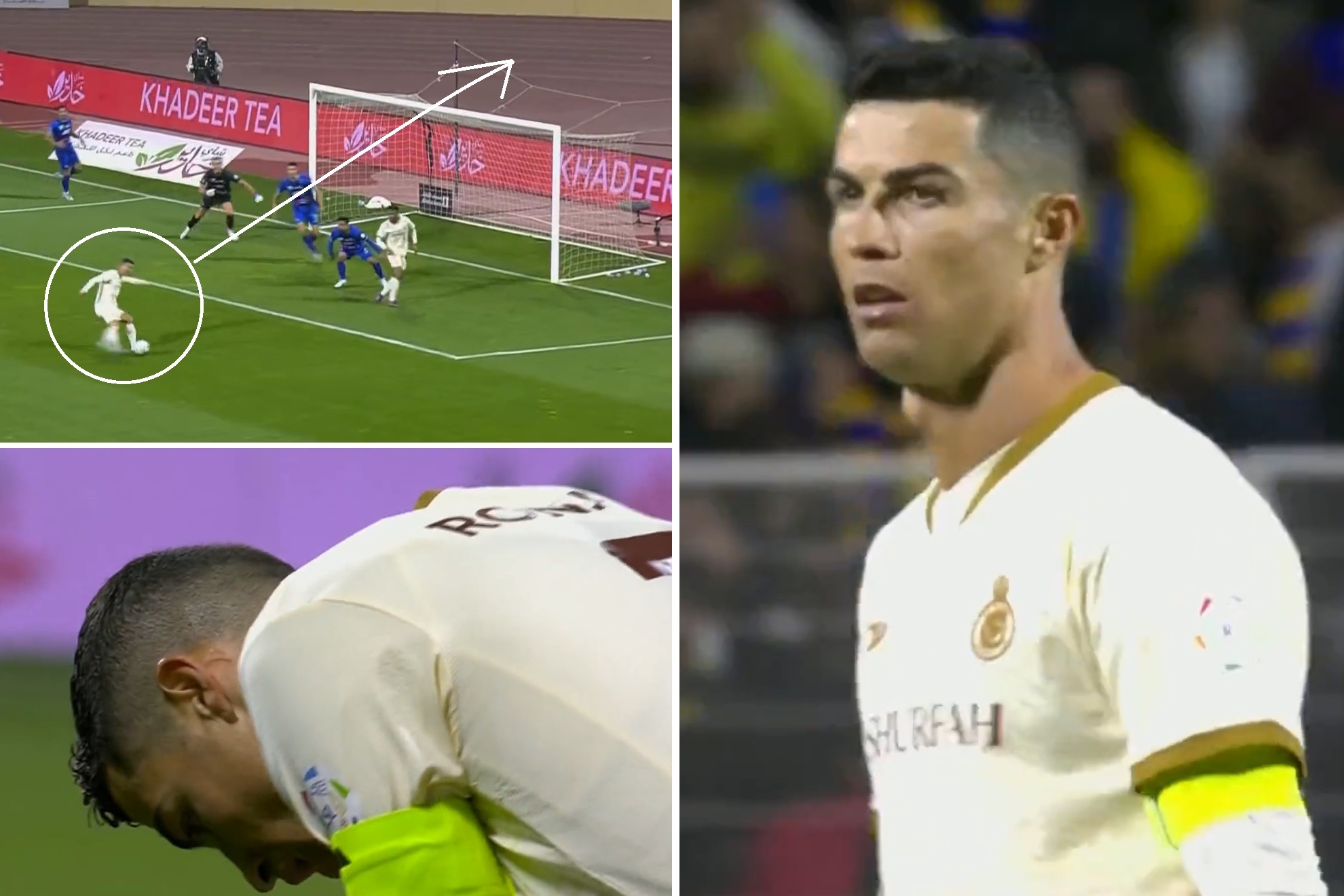 Cristiano marca su primer gol con el Al-Nassr después de un fallo inexplicable y un larguero