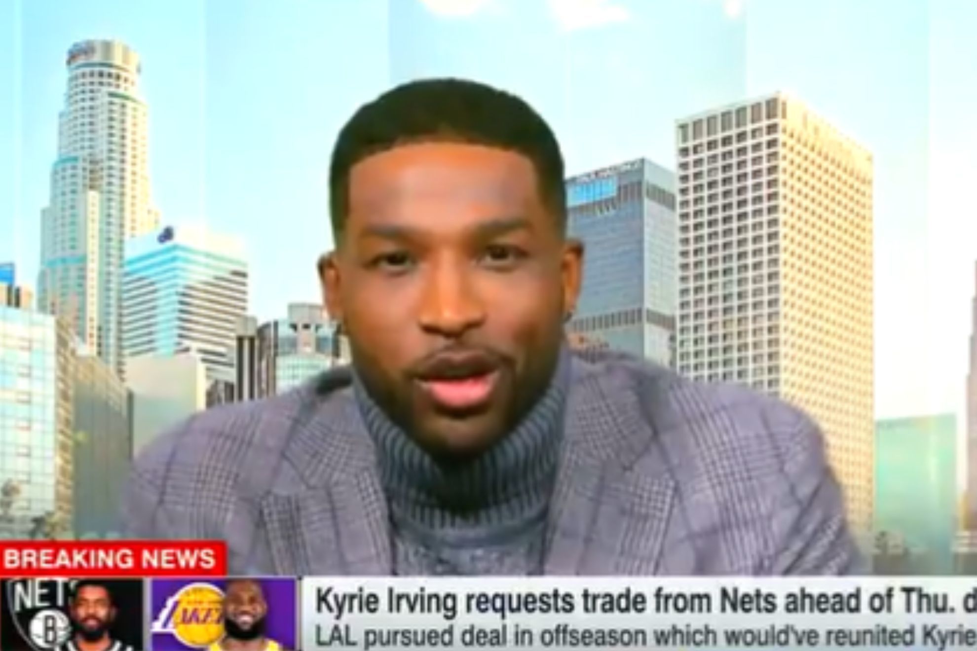 ESPN analyst and free agent NBA center Tristan Thompson on Kyrie Irving trade request