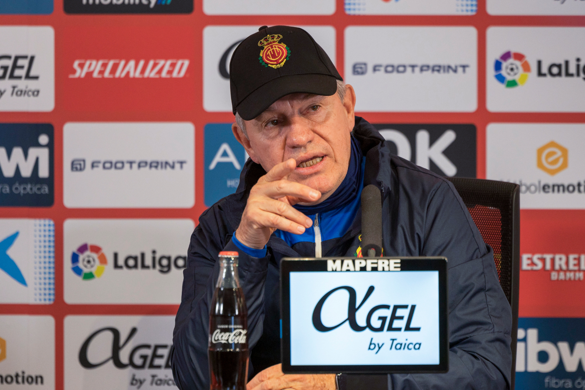 Javier Aguirre, entrenador del Mallorca, en la rueda de prensa de este sábado.