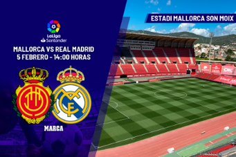 Mallorca - Real Madrid: horario, canal y dónde ver en TV hoy el partido de la jornada 20 de Primera División