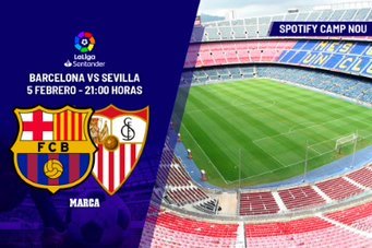 Barcelona - Sevilla: Horario y dónde ver en TV hoy el partido de la jornada 20 de Primera División