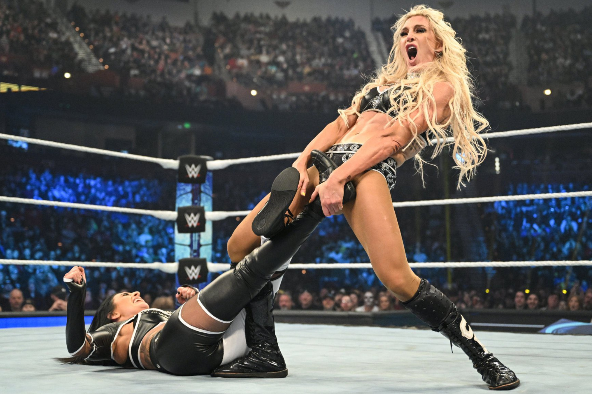 Charlotte Flair during a Smackdown match.