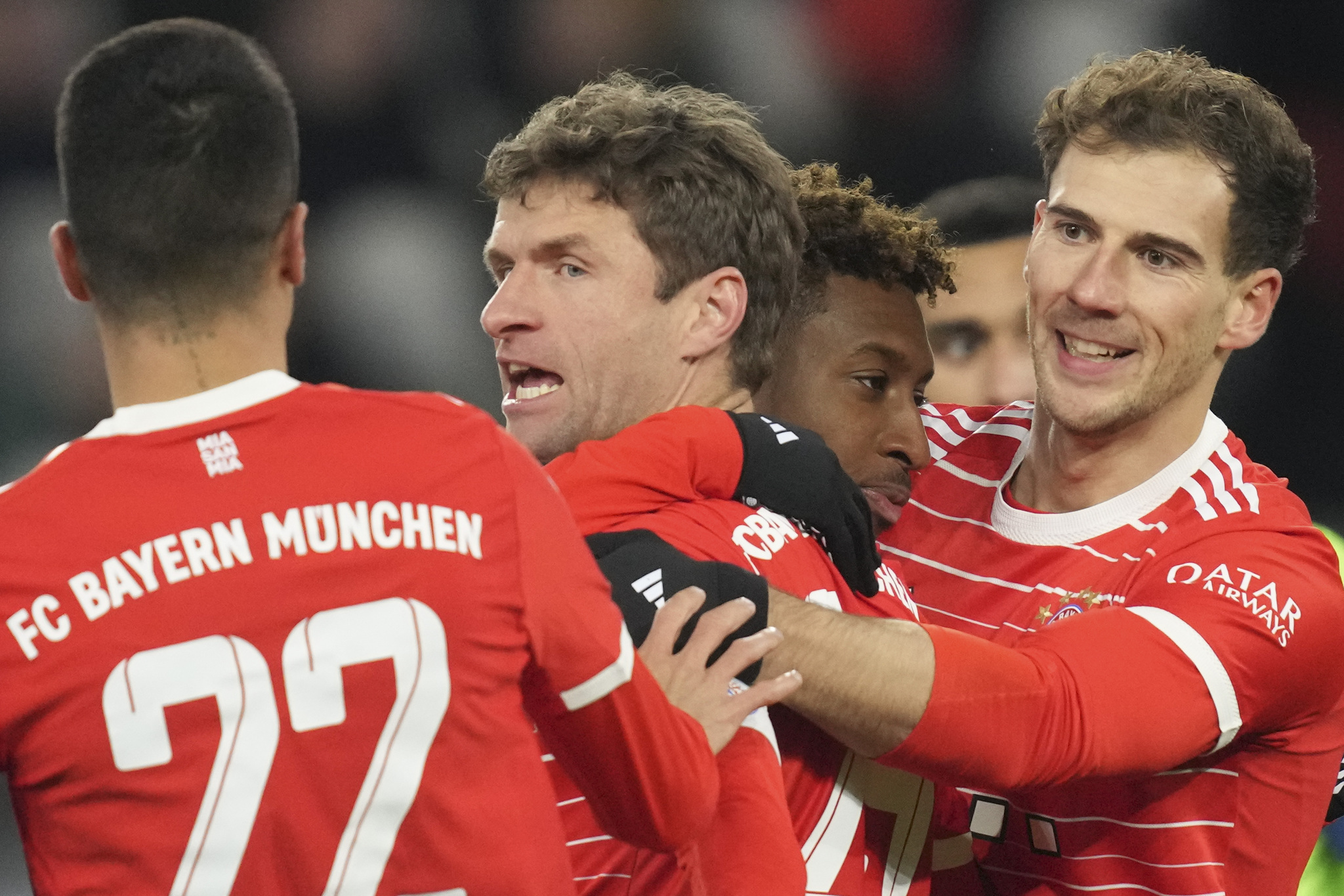 El Bayern celebra el gol de Müller.