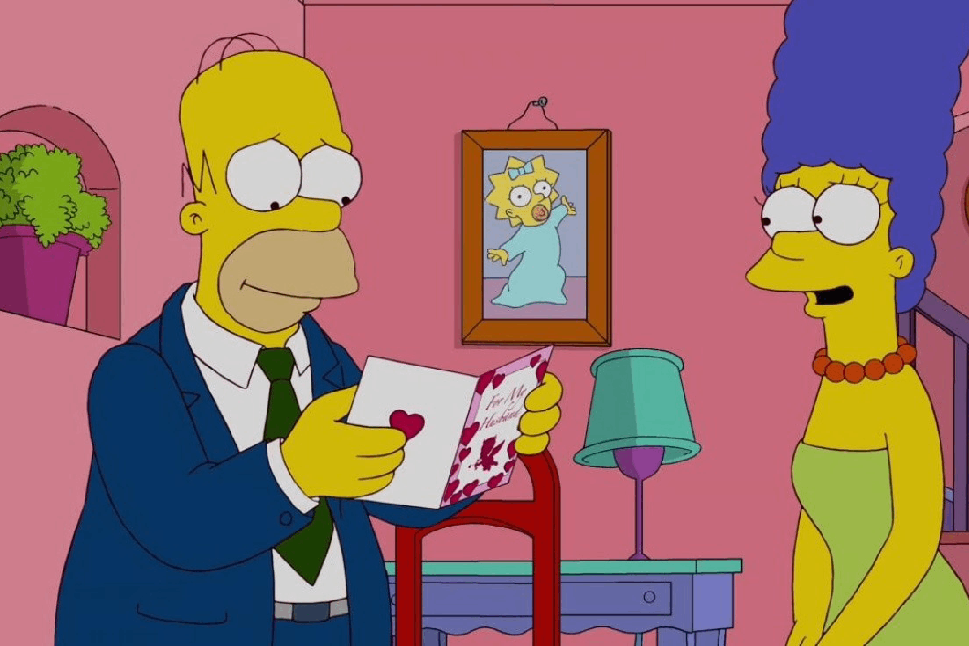 Imagen de un captulo de Los Simpsons dedicado a San Valentn.