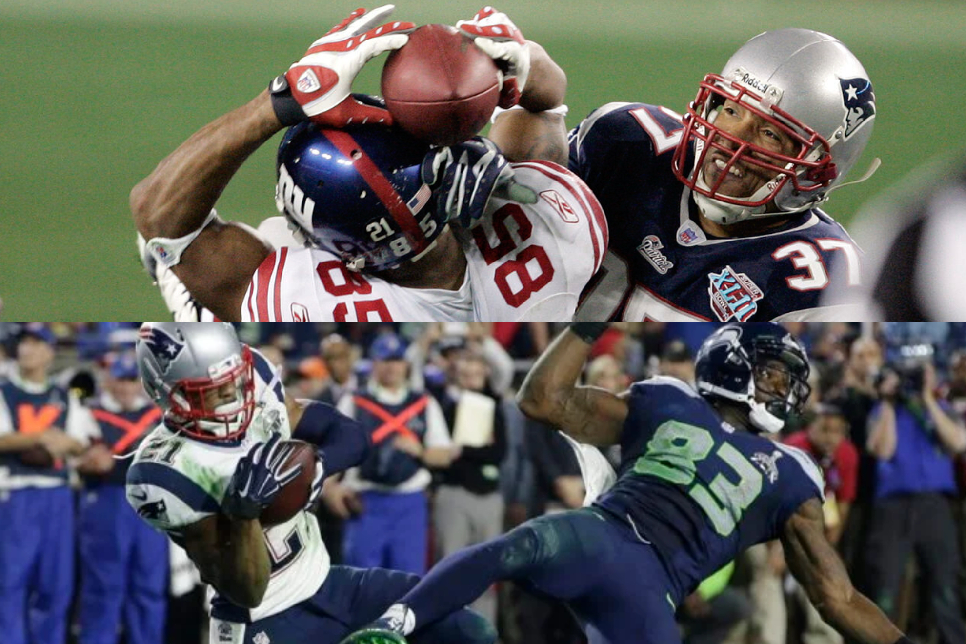 Super Bowl XLII and Super Bowl XLIX.