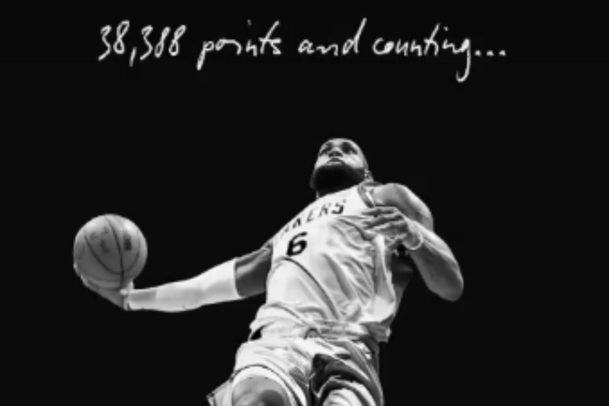 Histórico anuncio de Nike para celebrar el récord anotador de LeBron James: los mejores momentos de su carrera