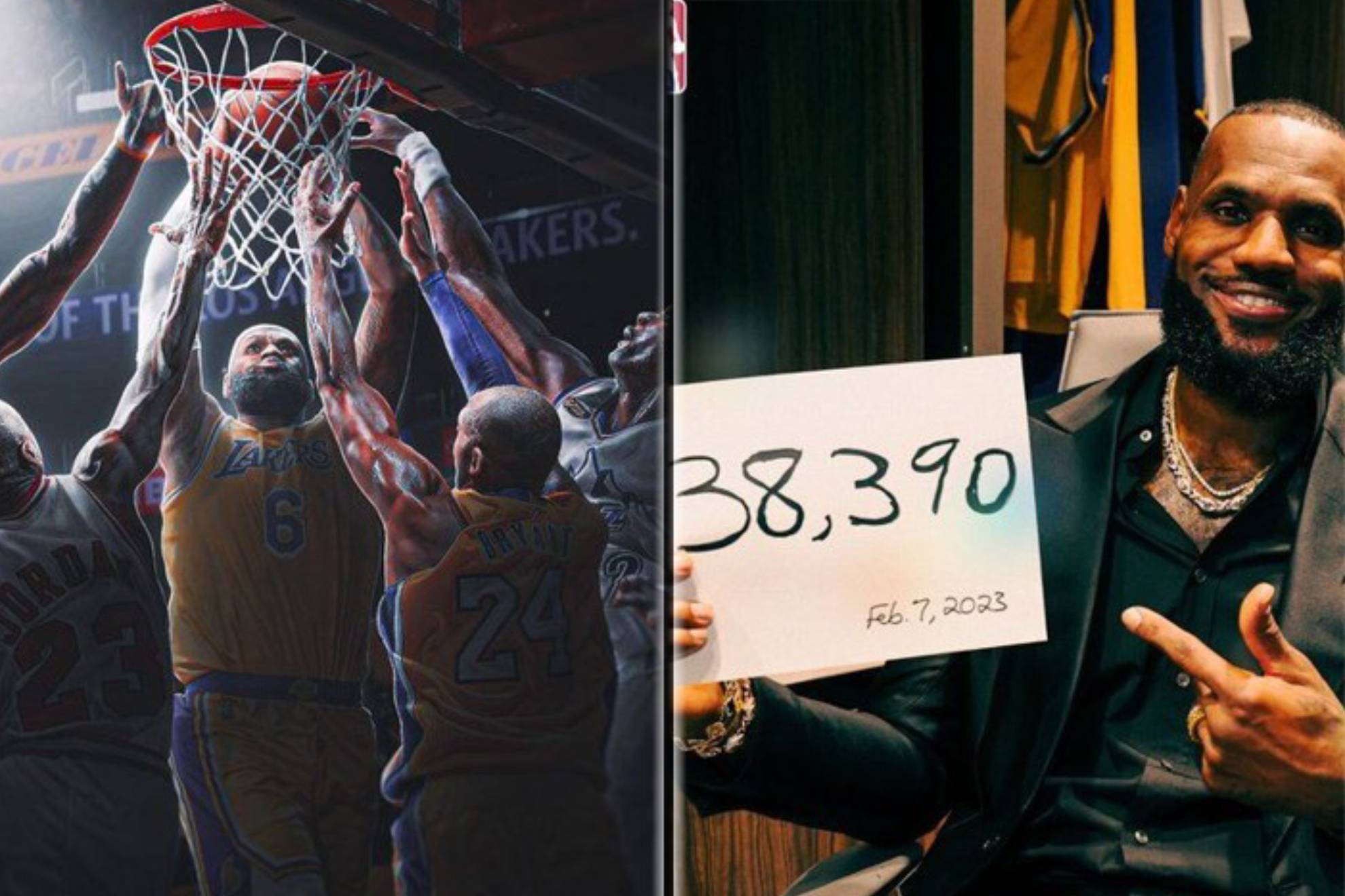 Las redes sociales reaccionaron con gran cantidad de memes y montajes al nuevo récord de <strong><a href="https://www.marca.com/baloncesto/nba/2023/02/08/63e35400e2704e9f608b4581.html" target="_blank">LeBron James, que superó a Kareem Abdul Jabbar como máximo anotador histórico de la NBA</a></strong>.