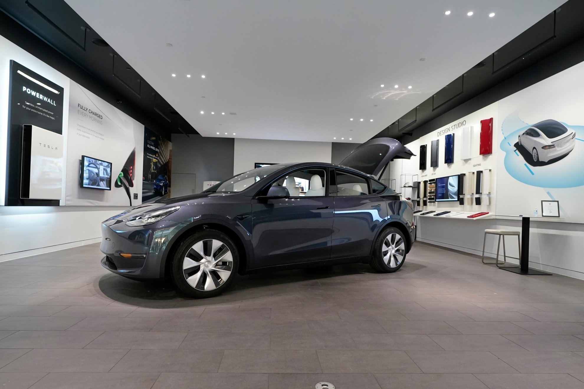 Tesla car at a dealership