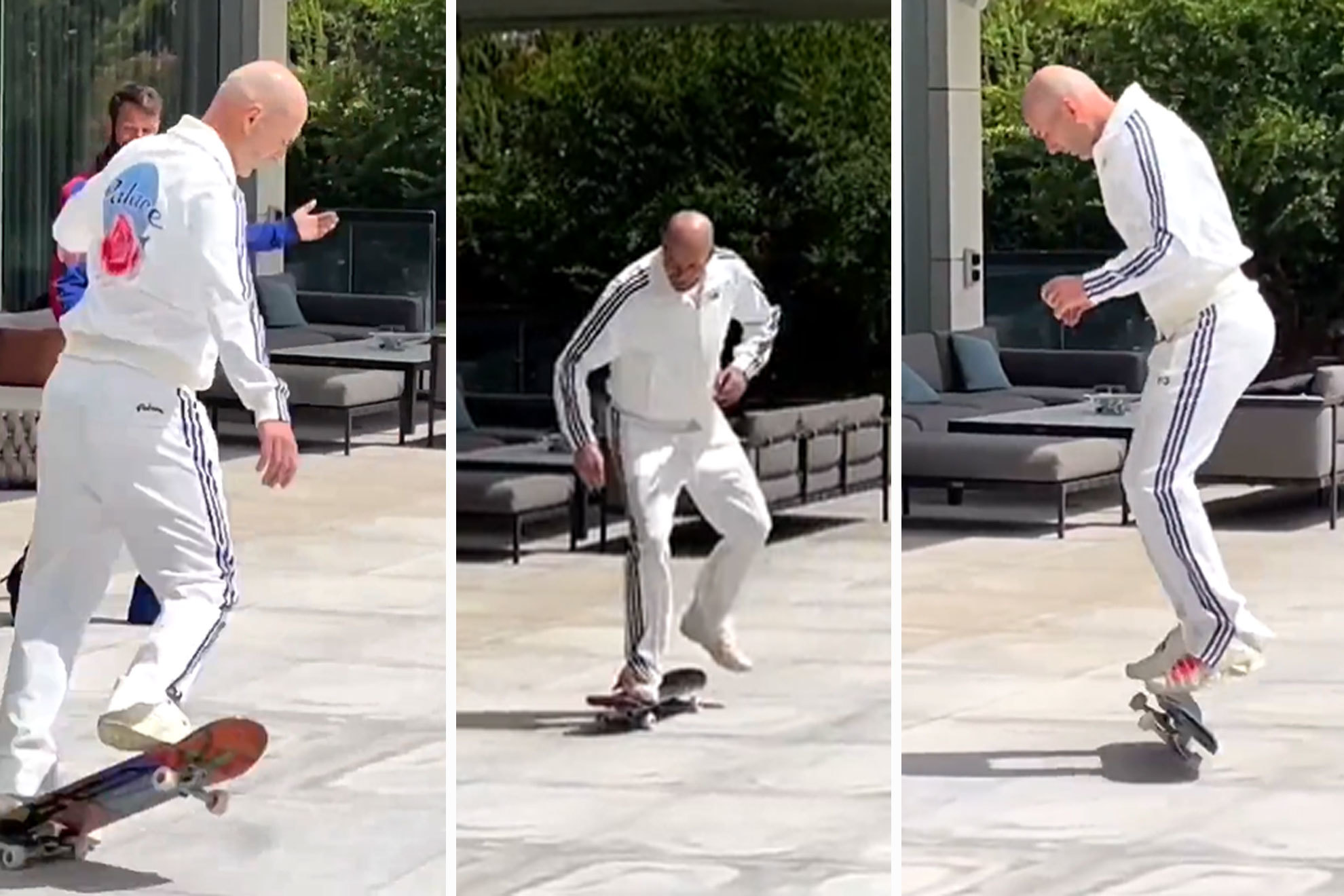 Zidane tiene clase hasta de 'skater'... aunque no se atreve con un 'ollie'!