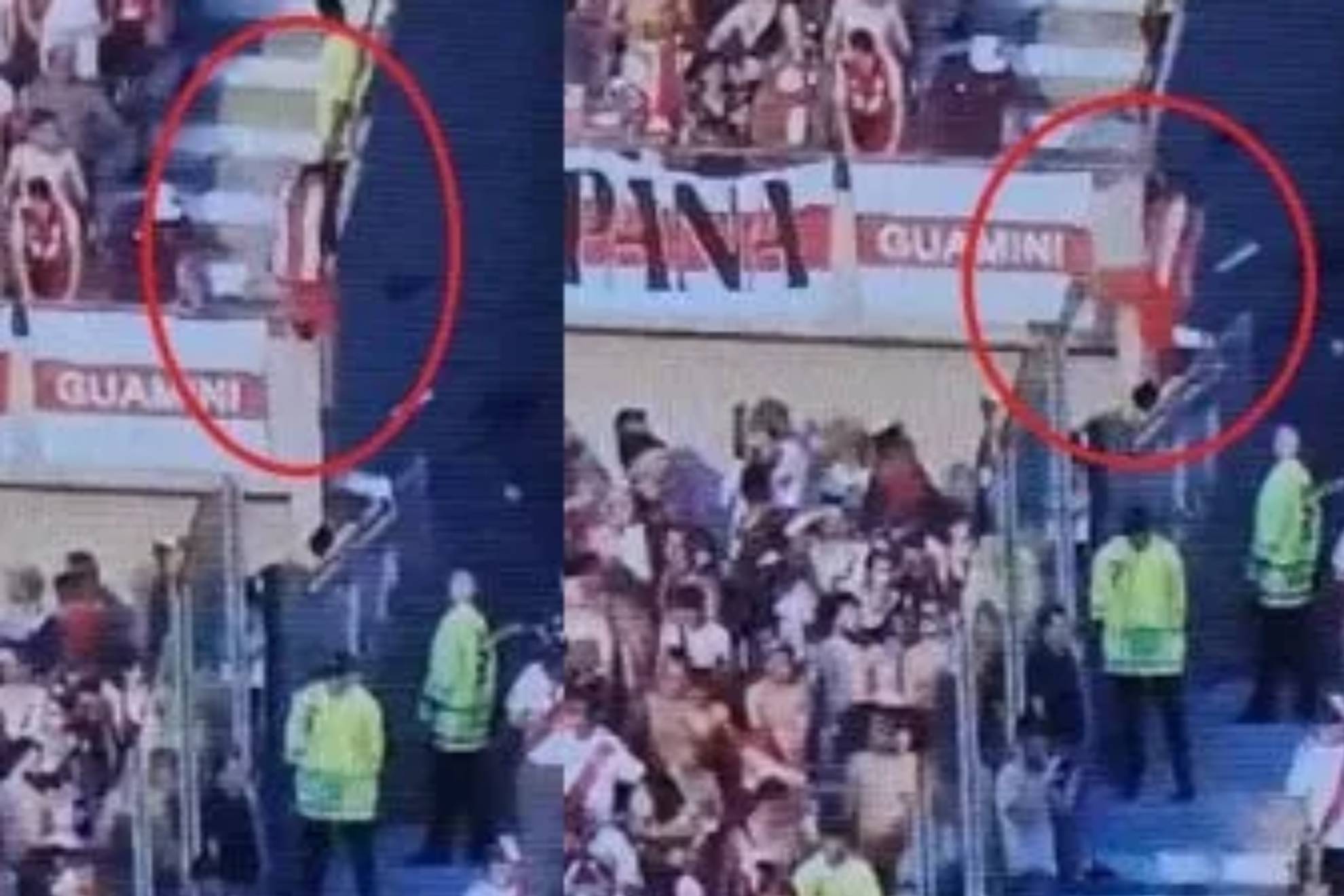 Drama en River Plate: un seguidor está grave al precipitarse al vacío y otro muere al caer de un autobús