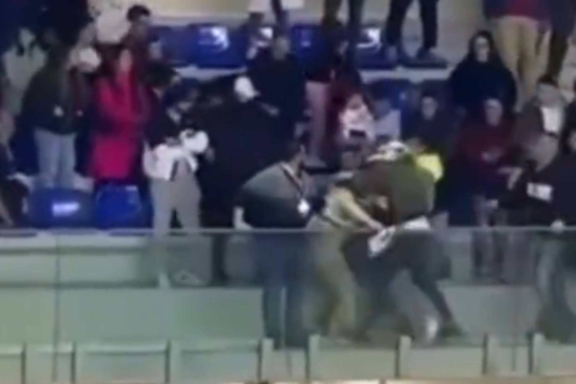 Salvaje pelea en un partido: un aficionado recibe una brutal paliza en las gradas