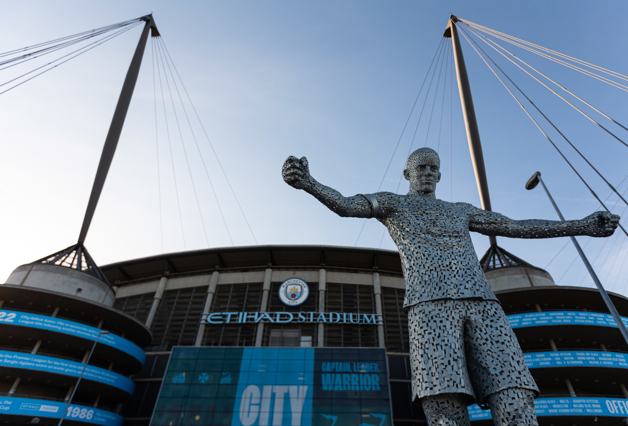 La fachada del estadio del Manchester City.