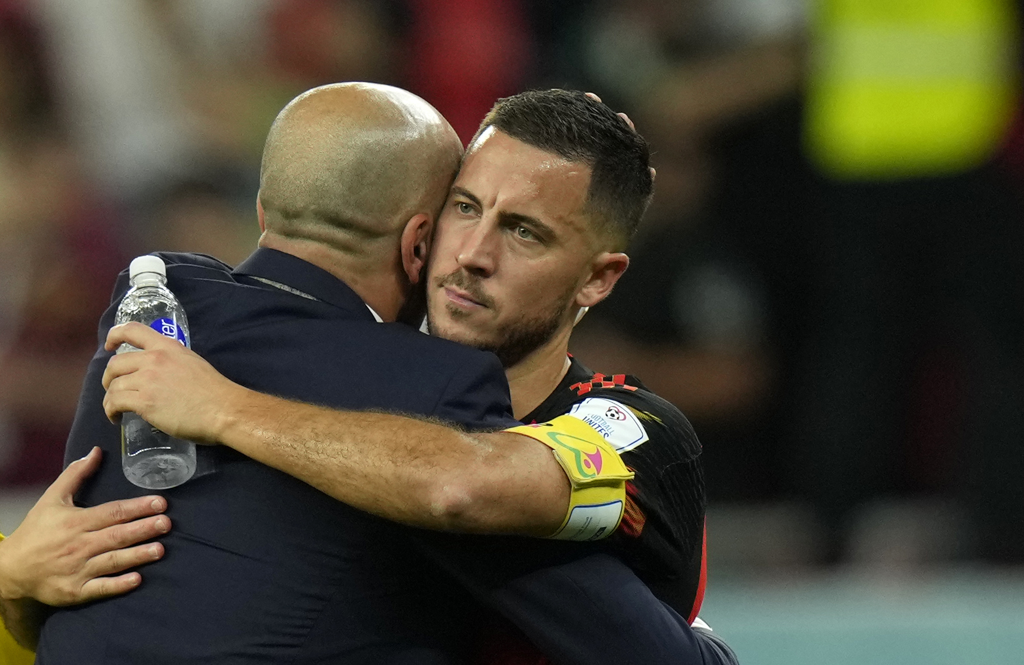Hazard hugs ex-Belgium boss Roberto Martinez