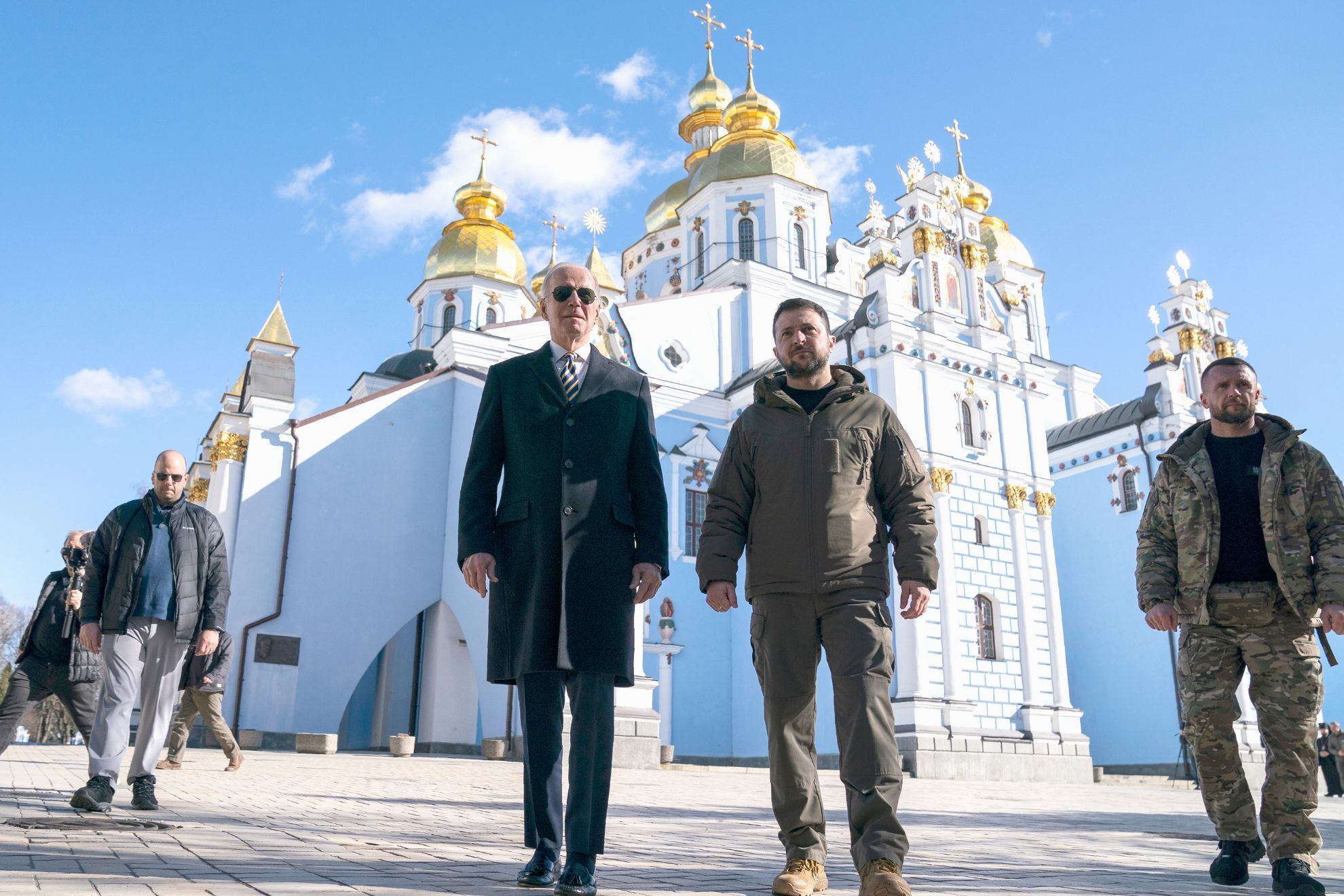 President Joe Biden, left, and Ukrainian President Volodymyr Zelenskyy during an unannounced visit in Kyiv, Ukraine.