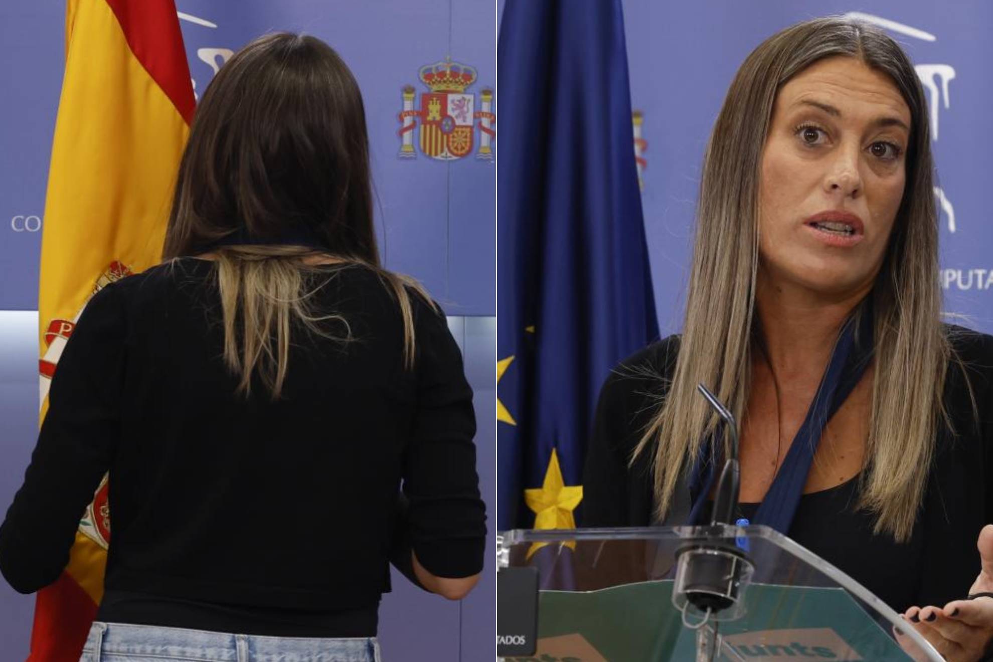 La portavoz de Junts aparta la bandera de Espaa y el PP de Madrid le recuerda su suculento sueldo