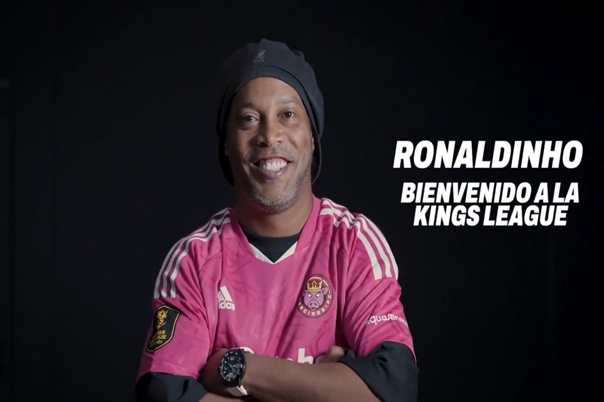 Ronaldinho ser el jugador nmero 12 de Porcinos para la esta jornada de la Kings League Infojobs | Twitter Ibai