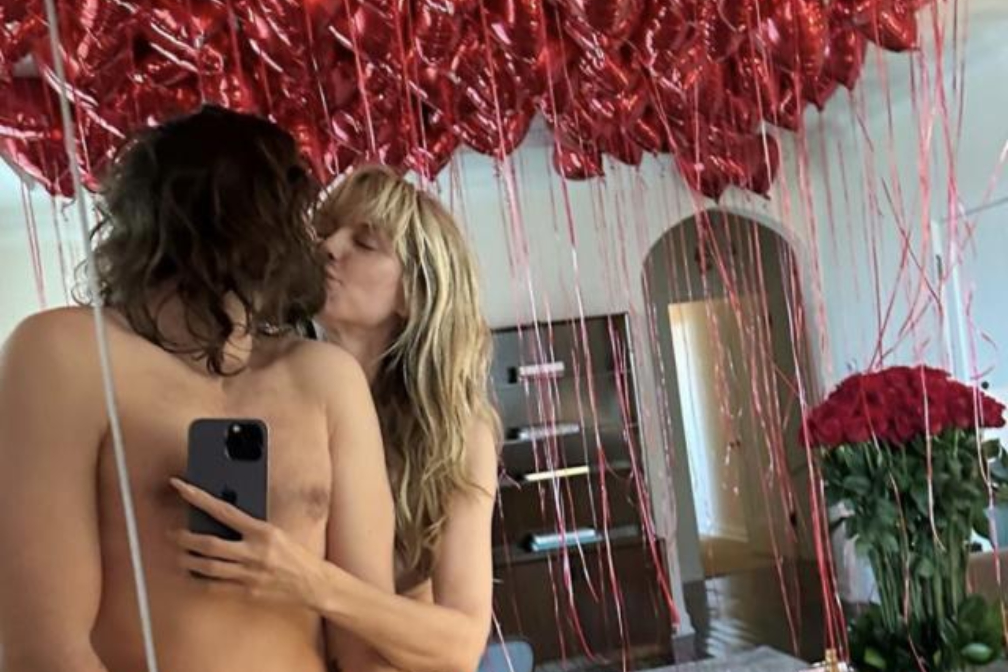 Heidi Klum has posted a photo and video on social media that show her husband, Tom Kaulitz, shirtless and enjoying sweet moments together.