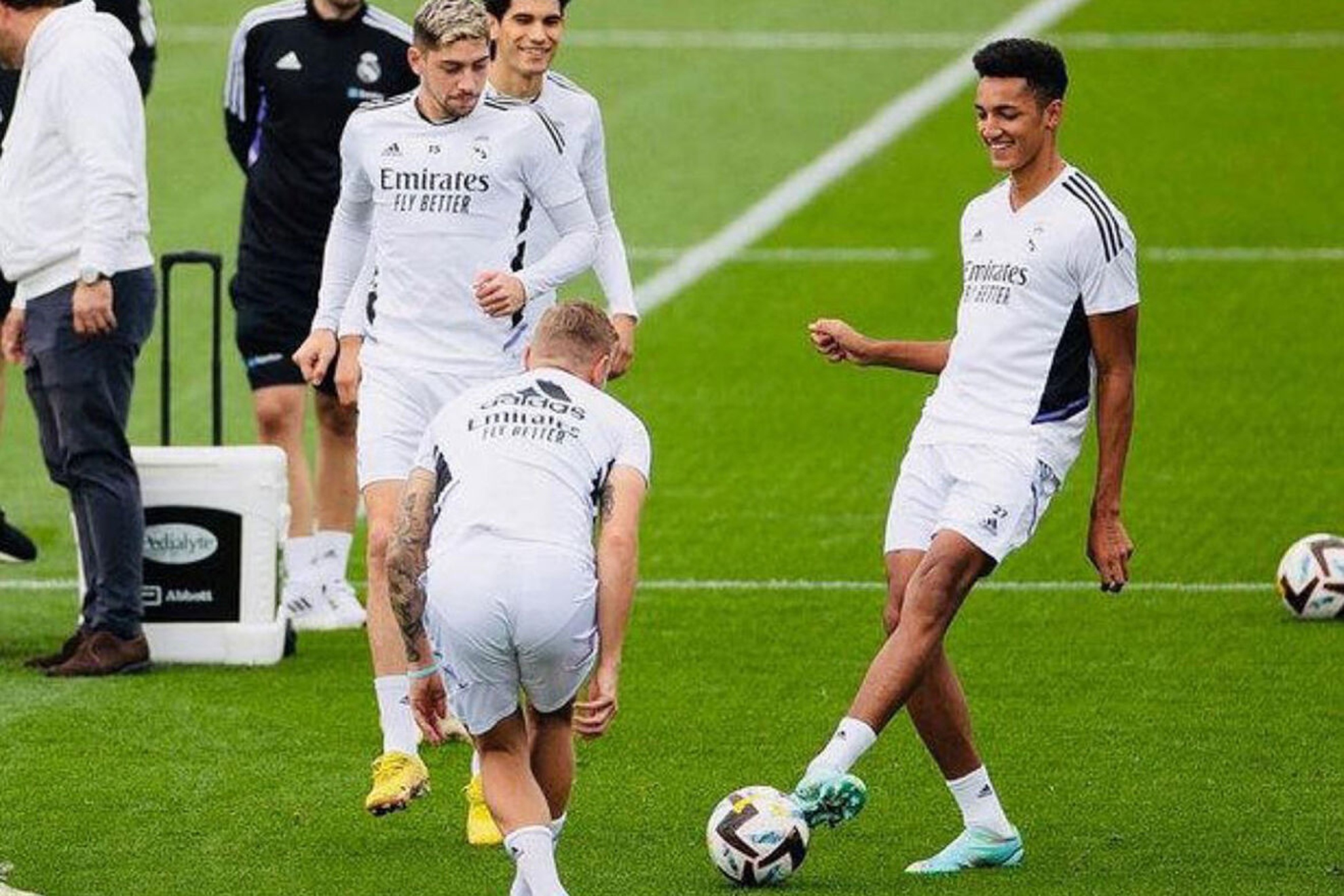 Álvaro, durante un entreno con el Real Madrid