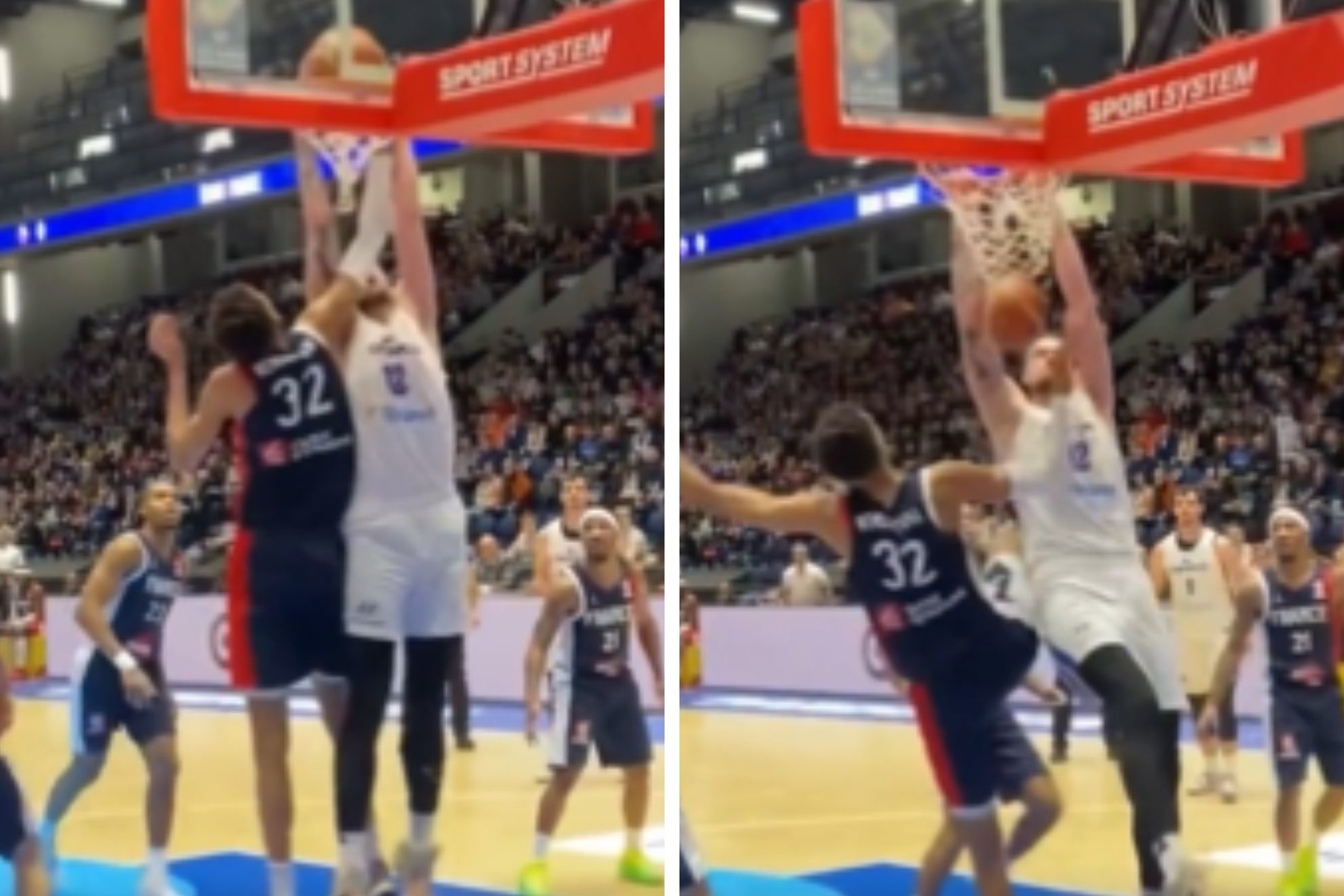 No. 1 NBA prospect Wemby gets dunked on