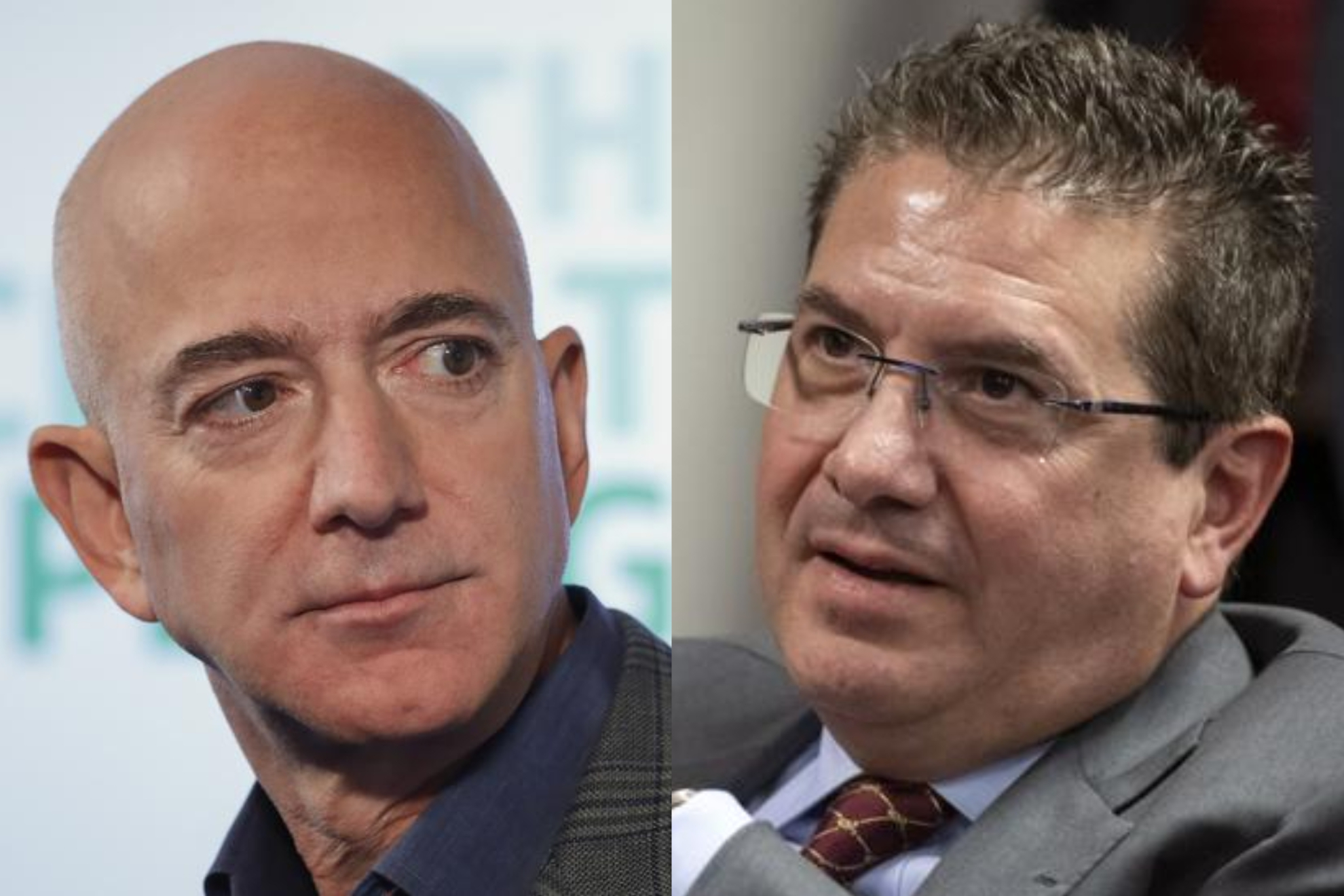 Billionaire Jeff Bezos and Commanders owner Daniel Snyder.