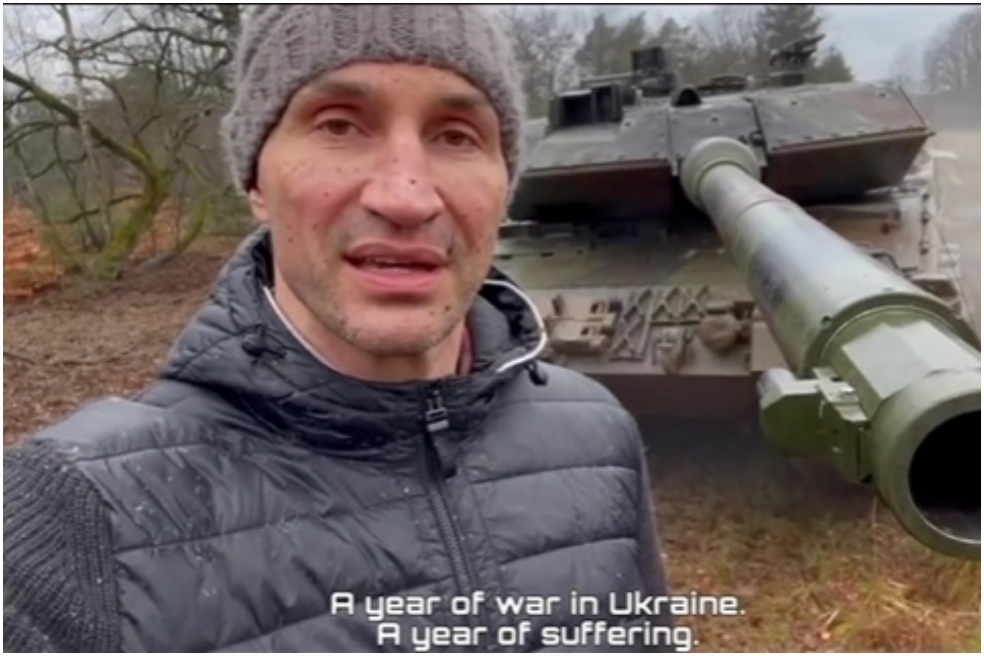 Wladimir Klitschok, con el tanque.