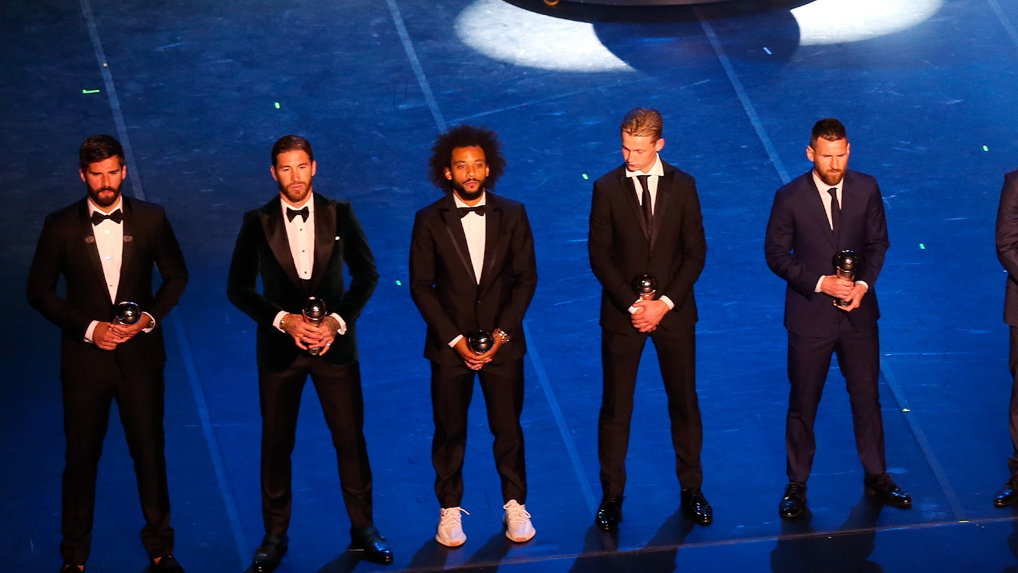 Allison. Ramos, Marcelo, De Jong y Messi formaron parte del mejor once de FIFPro de 2019, en la gala celebrada en Milán.
